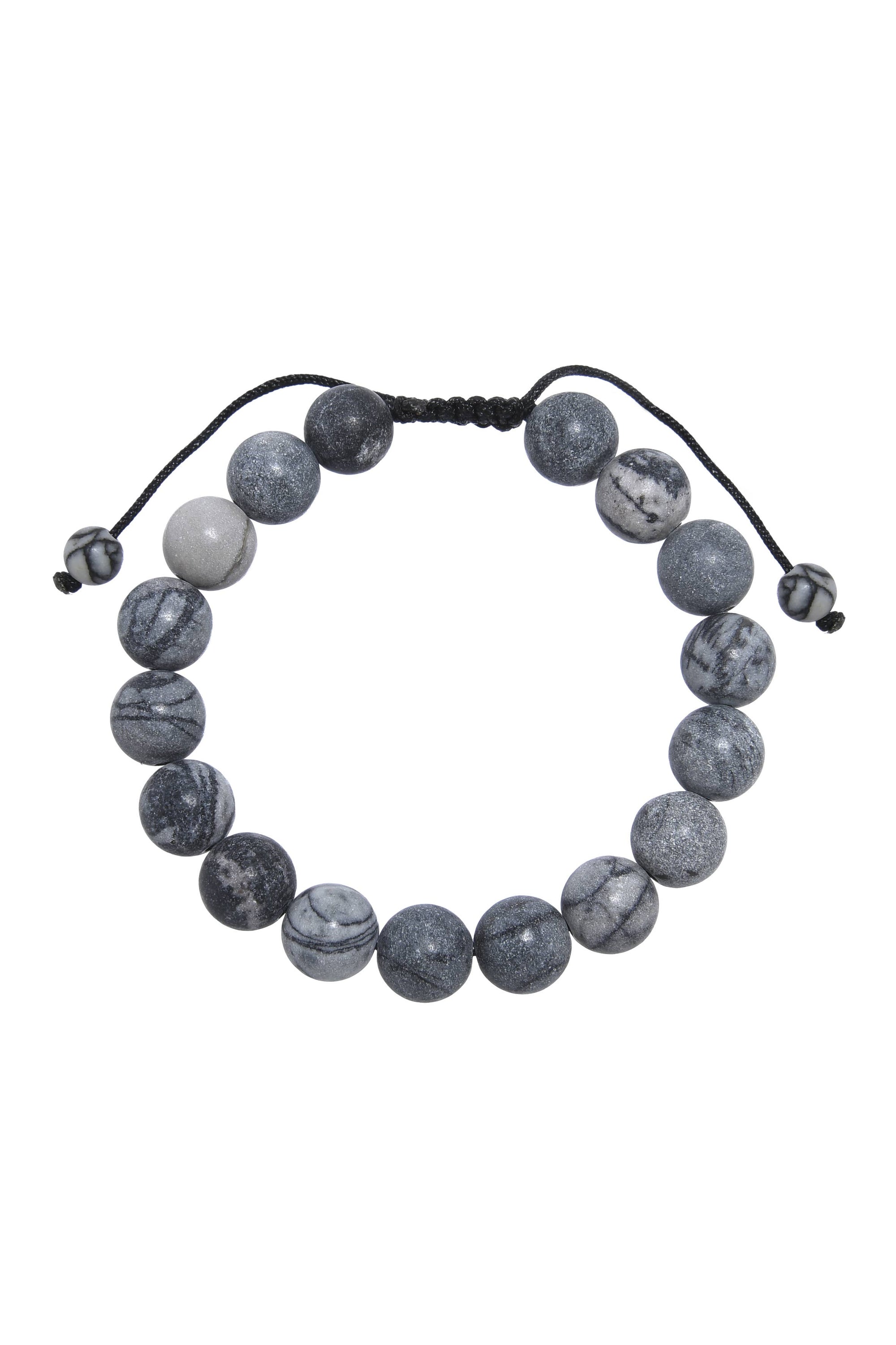 Black Network Stone-Matte Braided Bracelet AB14153