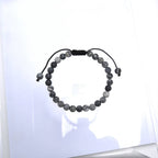Black Network Stone-Matte Braided Bracelet AB14153