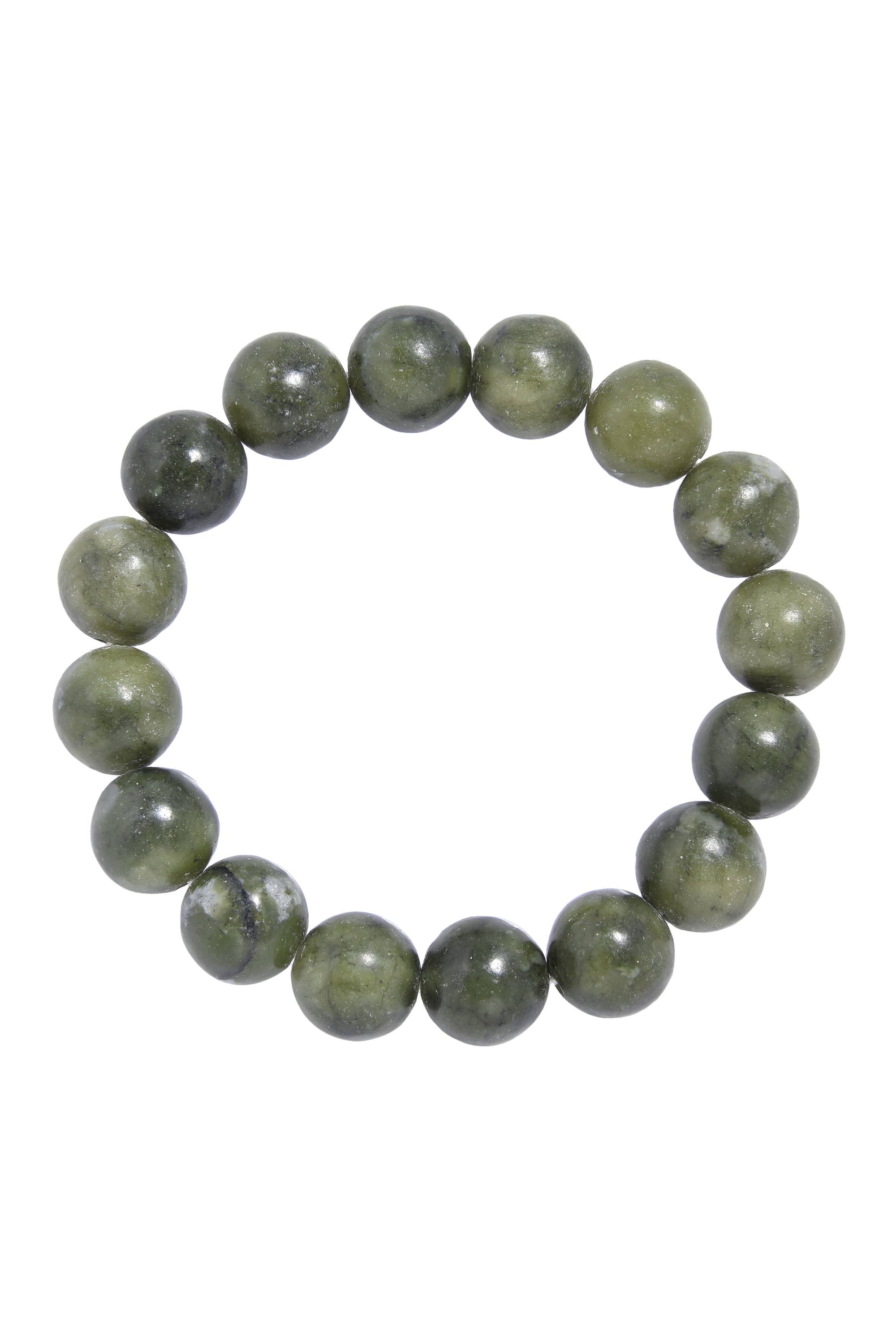Olive Jade Natural Stone Beaded Bracelet