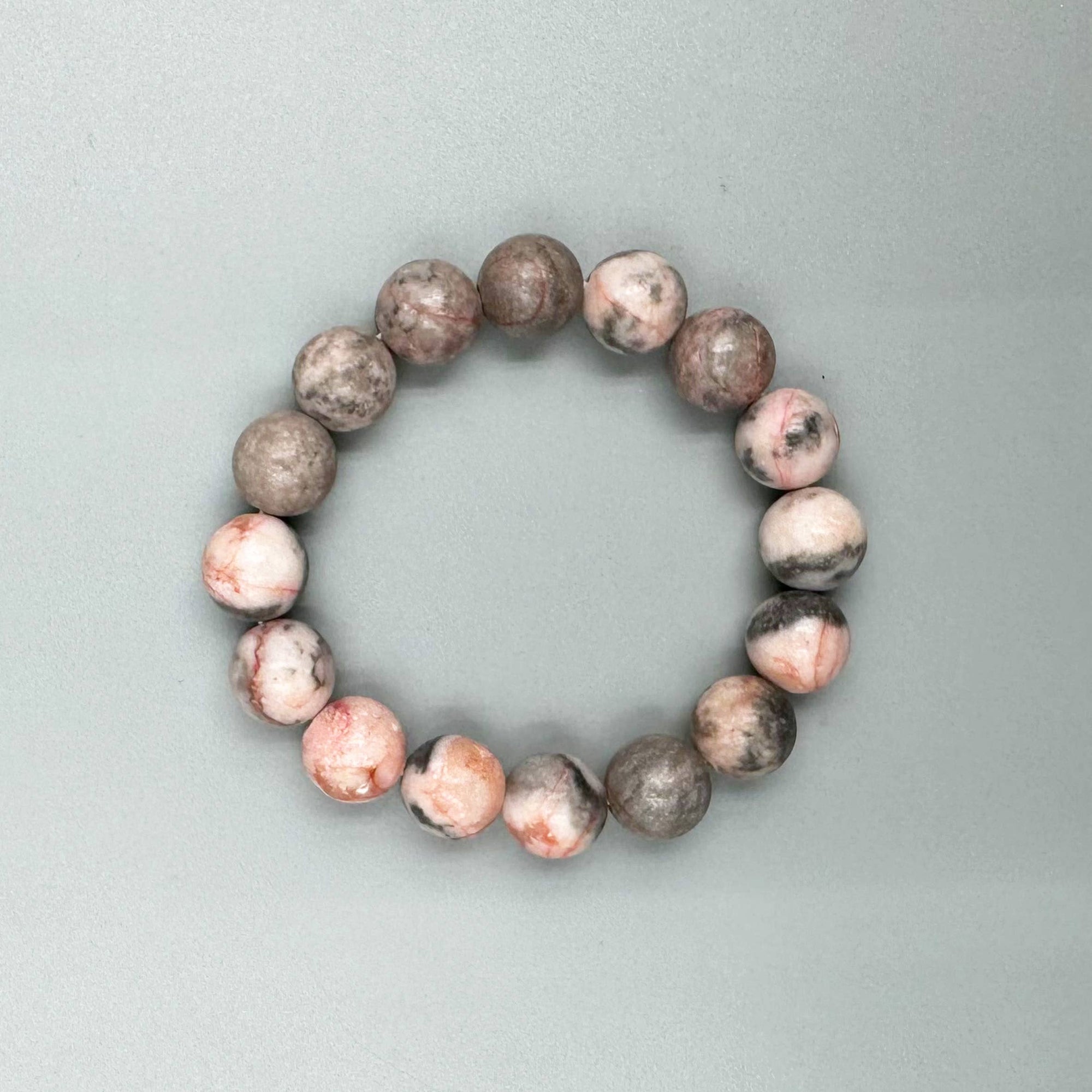 Rhodonite Stone Beaded Bracelet