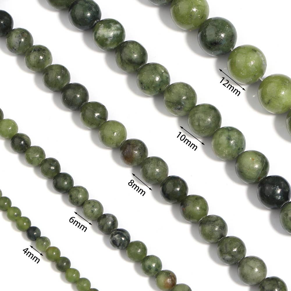 Olive Jade Natural Stone Beaded Bracelet