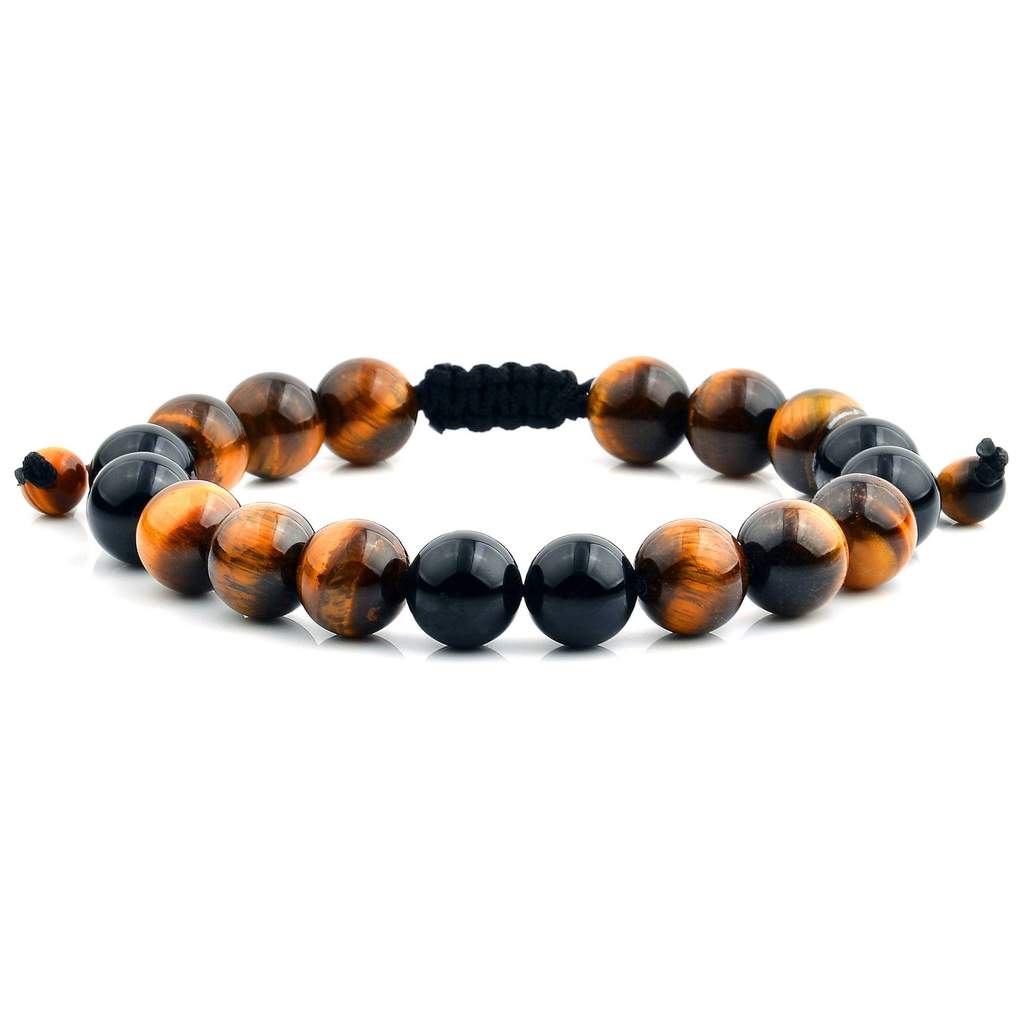 Polished Natural Stone Bead Adjustable Bracelet