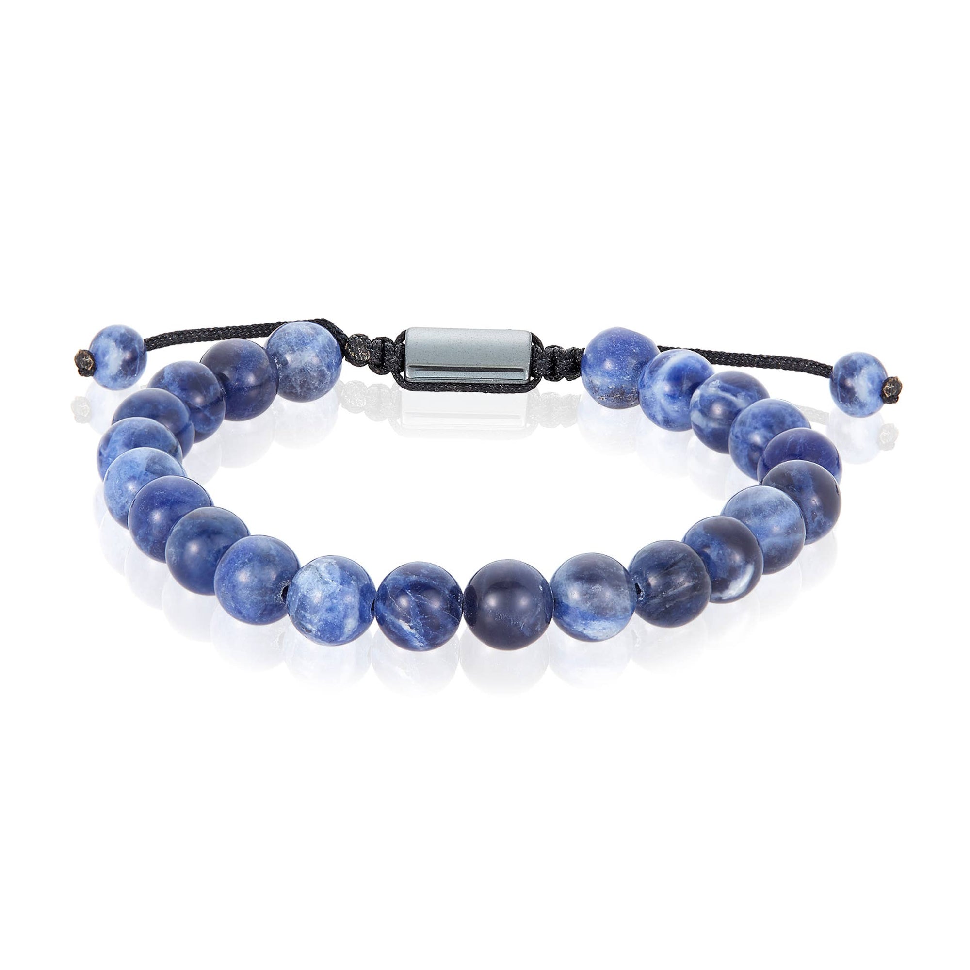 Natural Stone Beaded Adjustable Shocker Tie Bracelet (8mm)