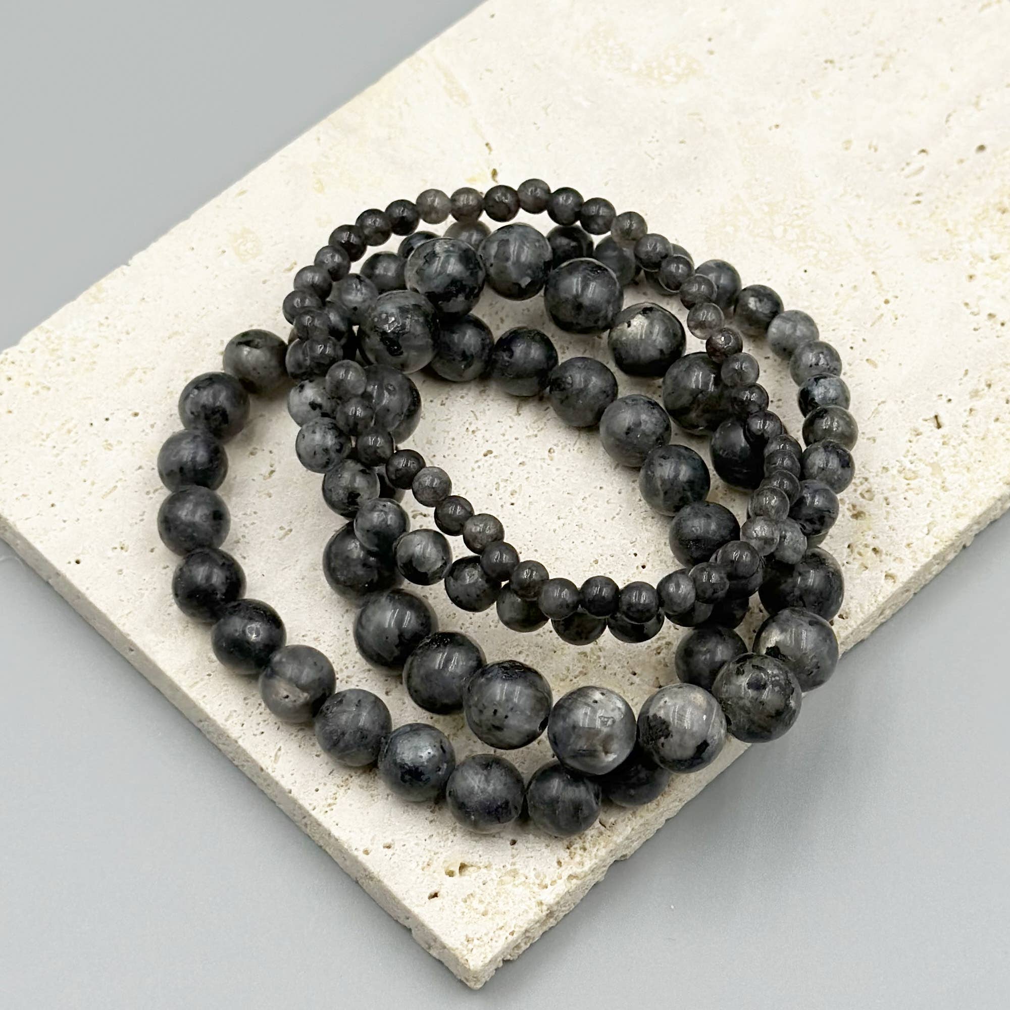 Black Labradorite Beaded Bracelet