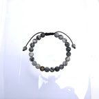 Black Network Stone-Matte Braided Bracelet AB14153