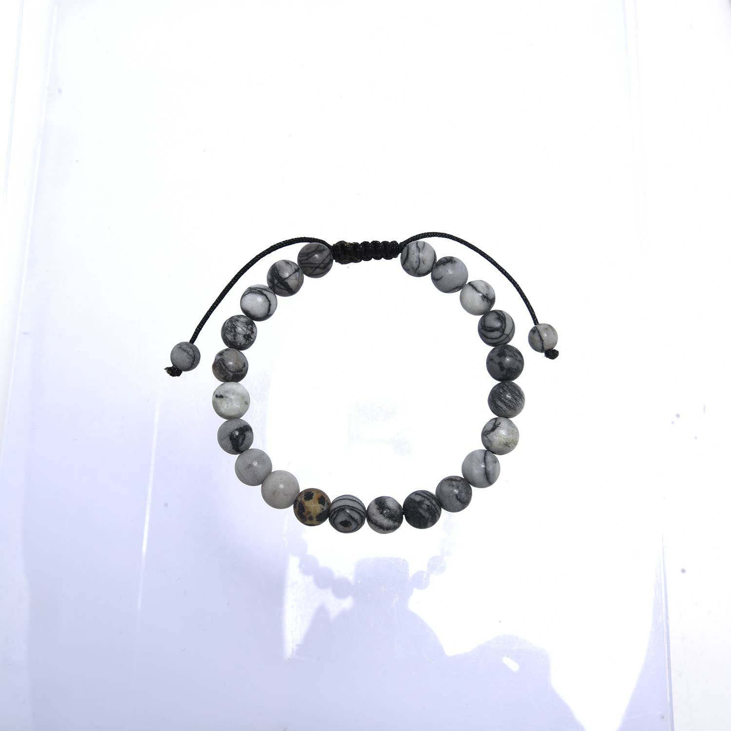 Black Network Stone-Matte Braided Bracelet AB14153