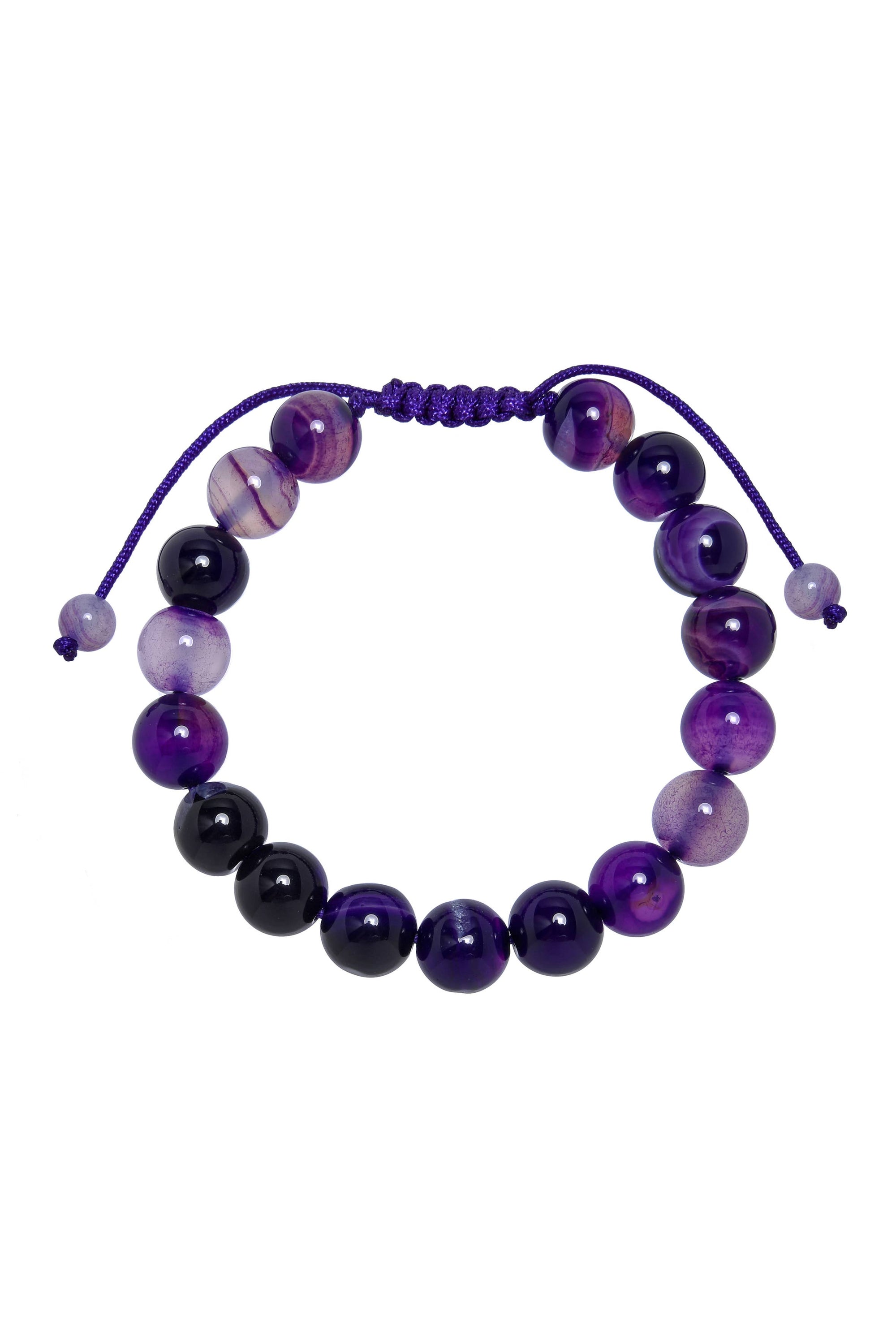 Dog Teeth Amethyst Stone Braided Bracelet AB14149