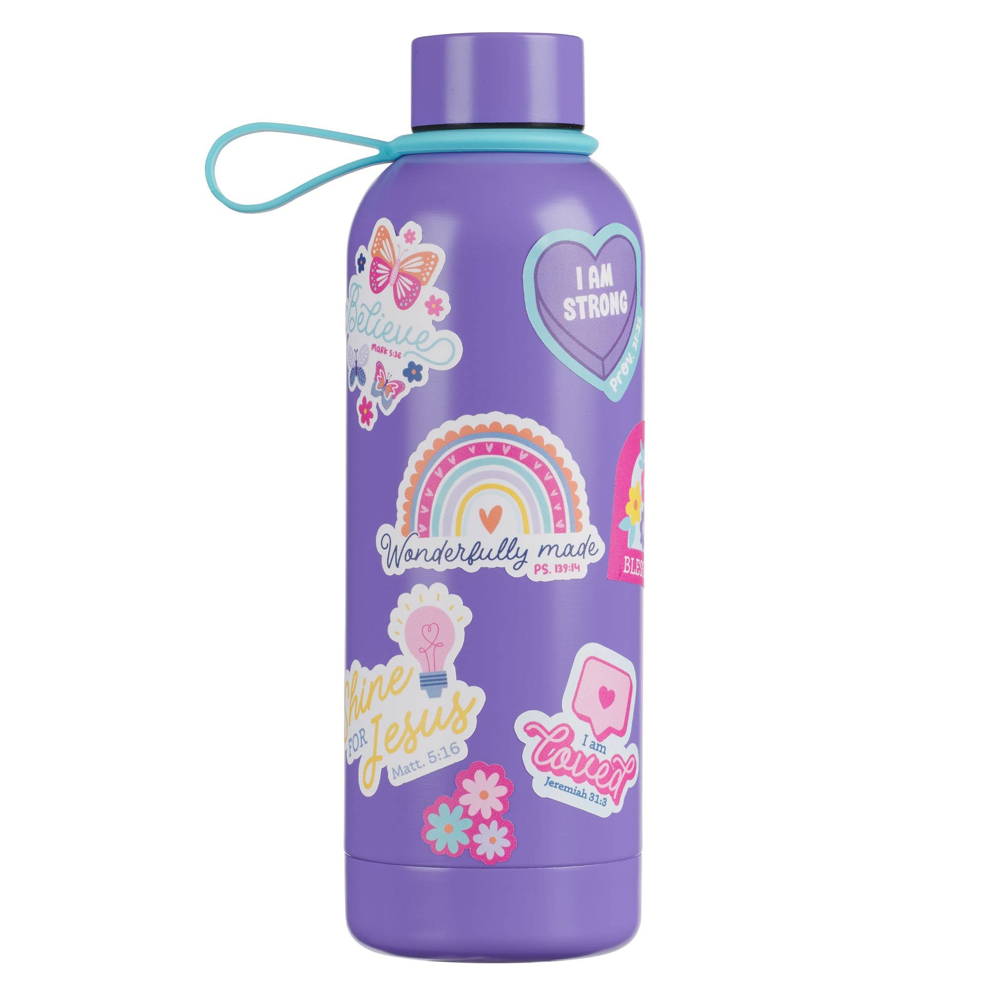 Water Bottle SS Stickers Purple Wonderfully Made Ps. 139:14
