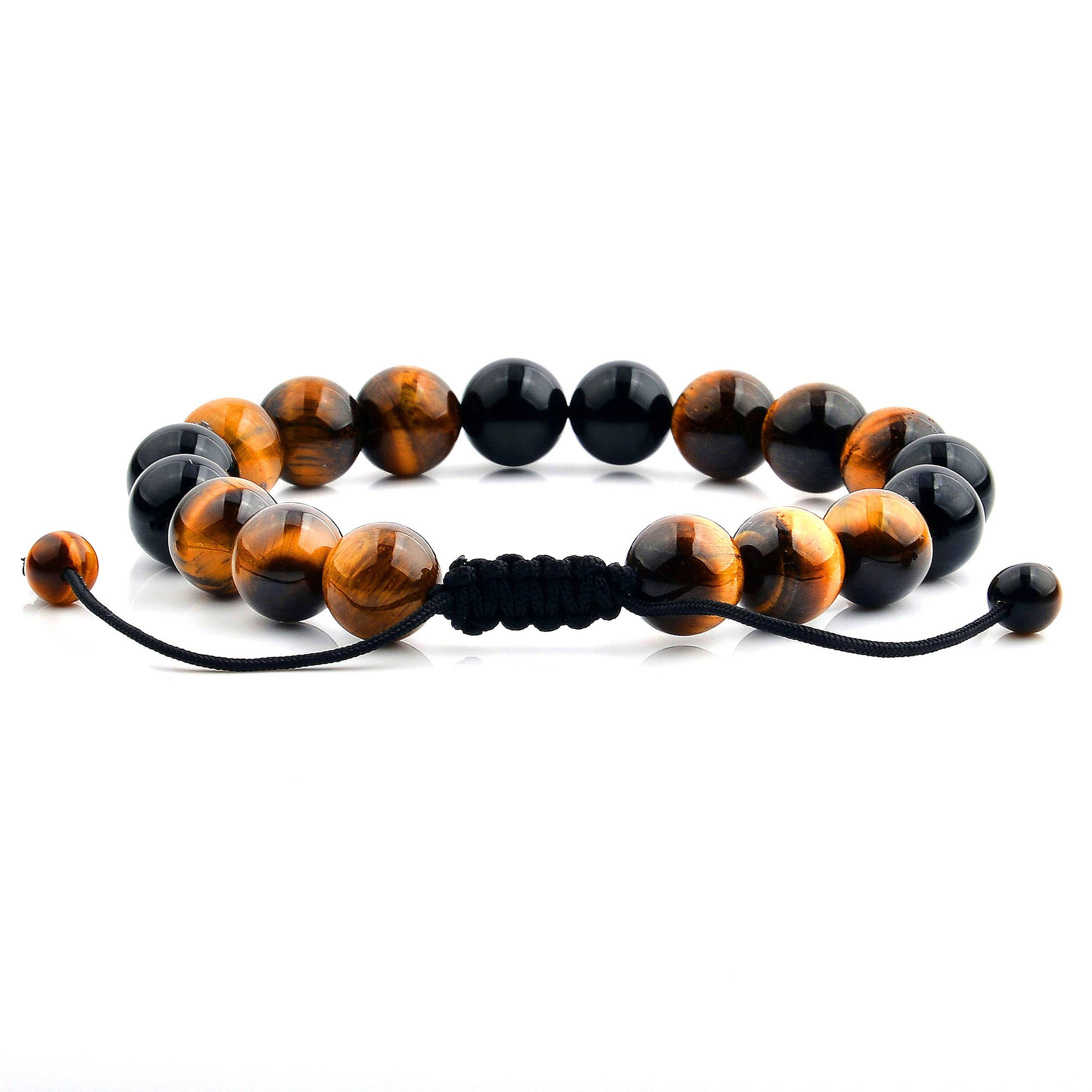 Polished Natural Stone Bead Adjustable Bracelet