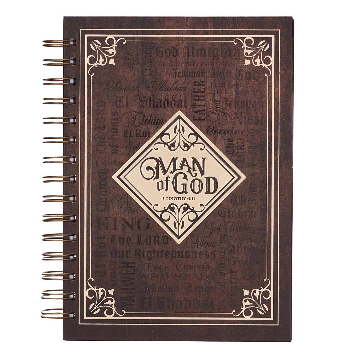 Journal Wirebound Brown Man of God 1 Tim. 6:11