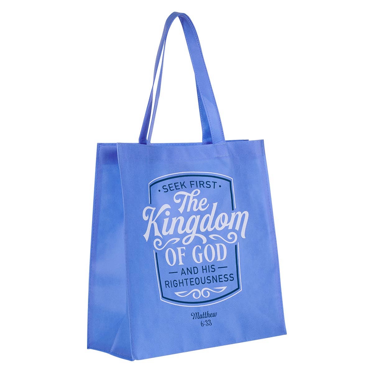 Tote Blue Seek First The Kingdom of God Matt. 6:33