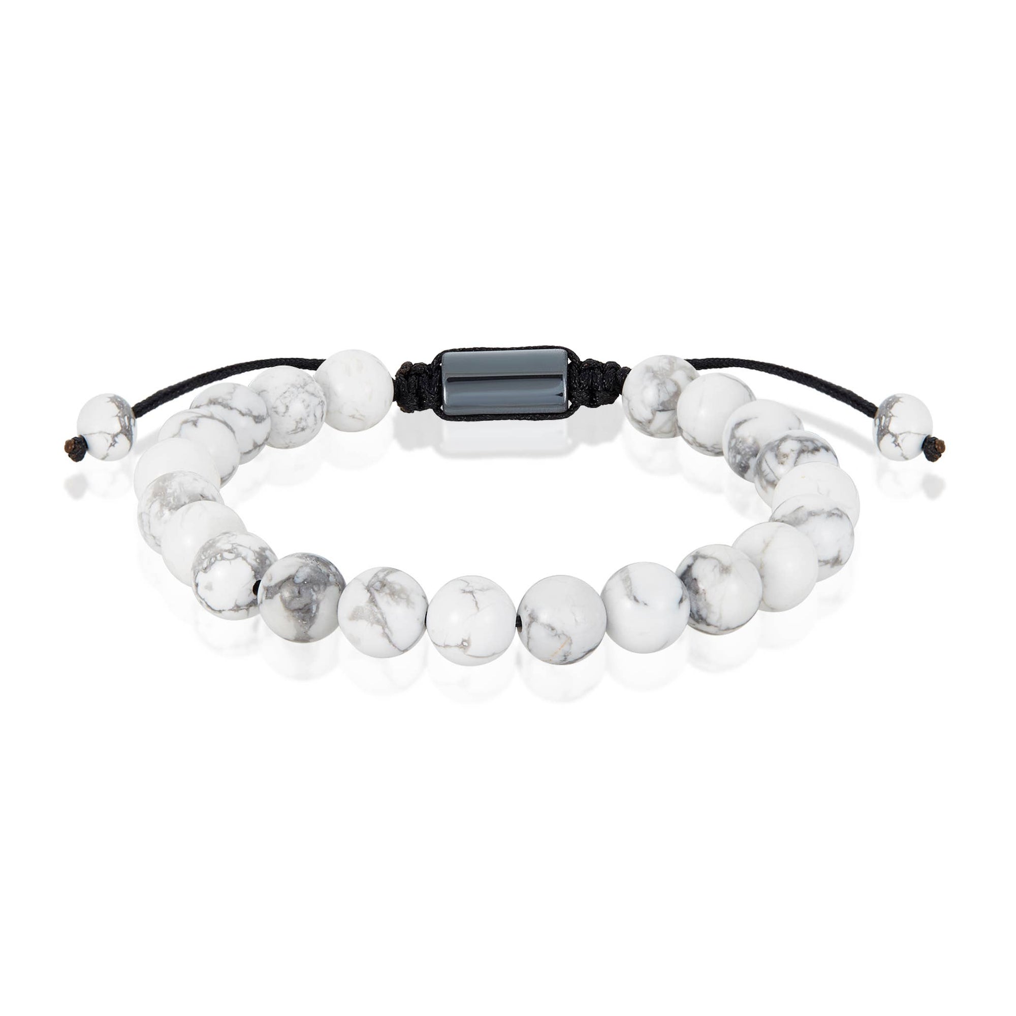 Natural Stone Beaded Adjustable Shocker Tie Bracelet (8mm)