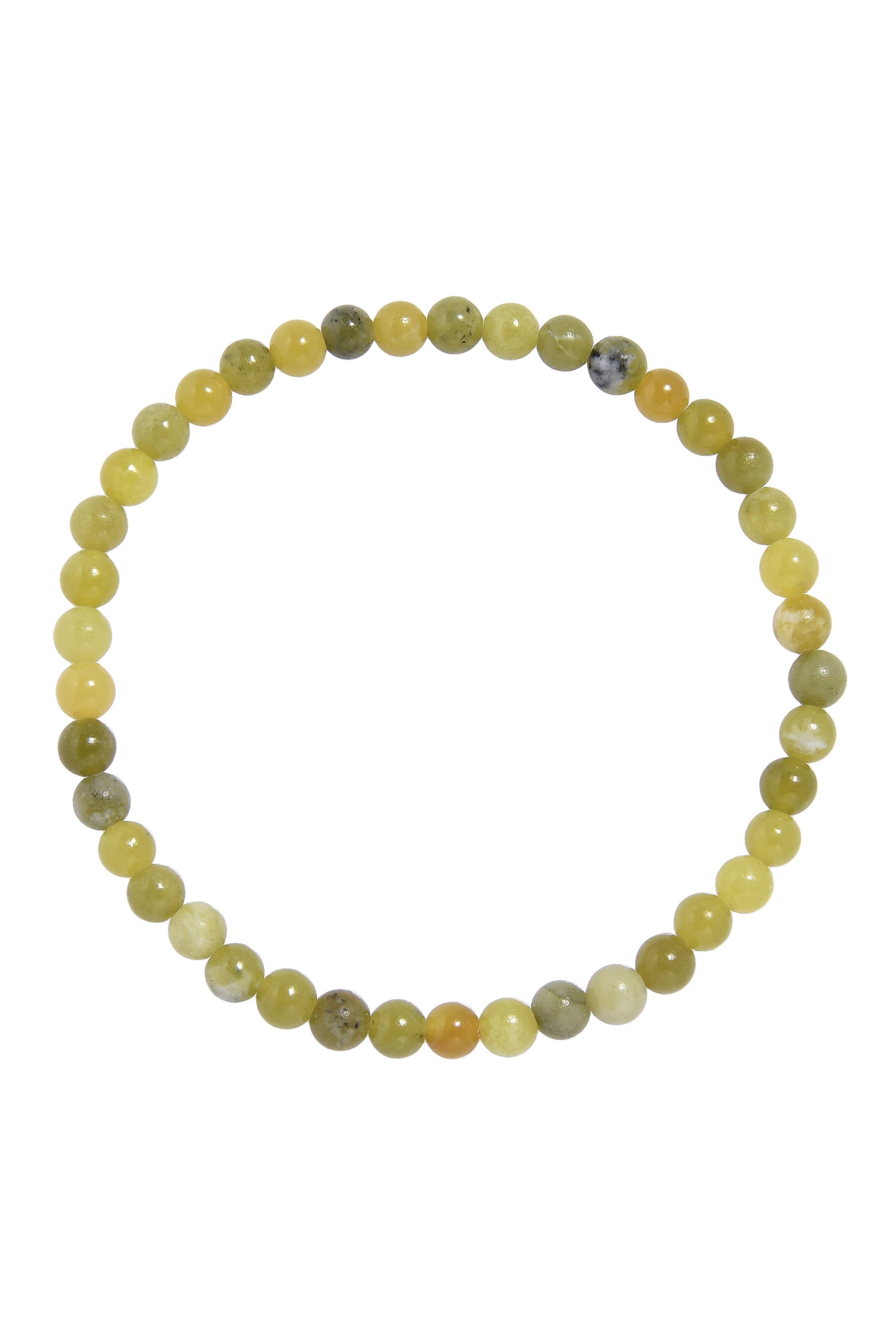 Olive Jade Natural Stone Beaded Bracelet