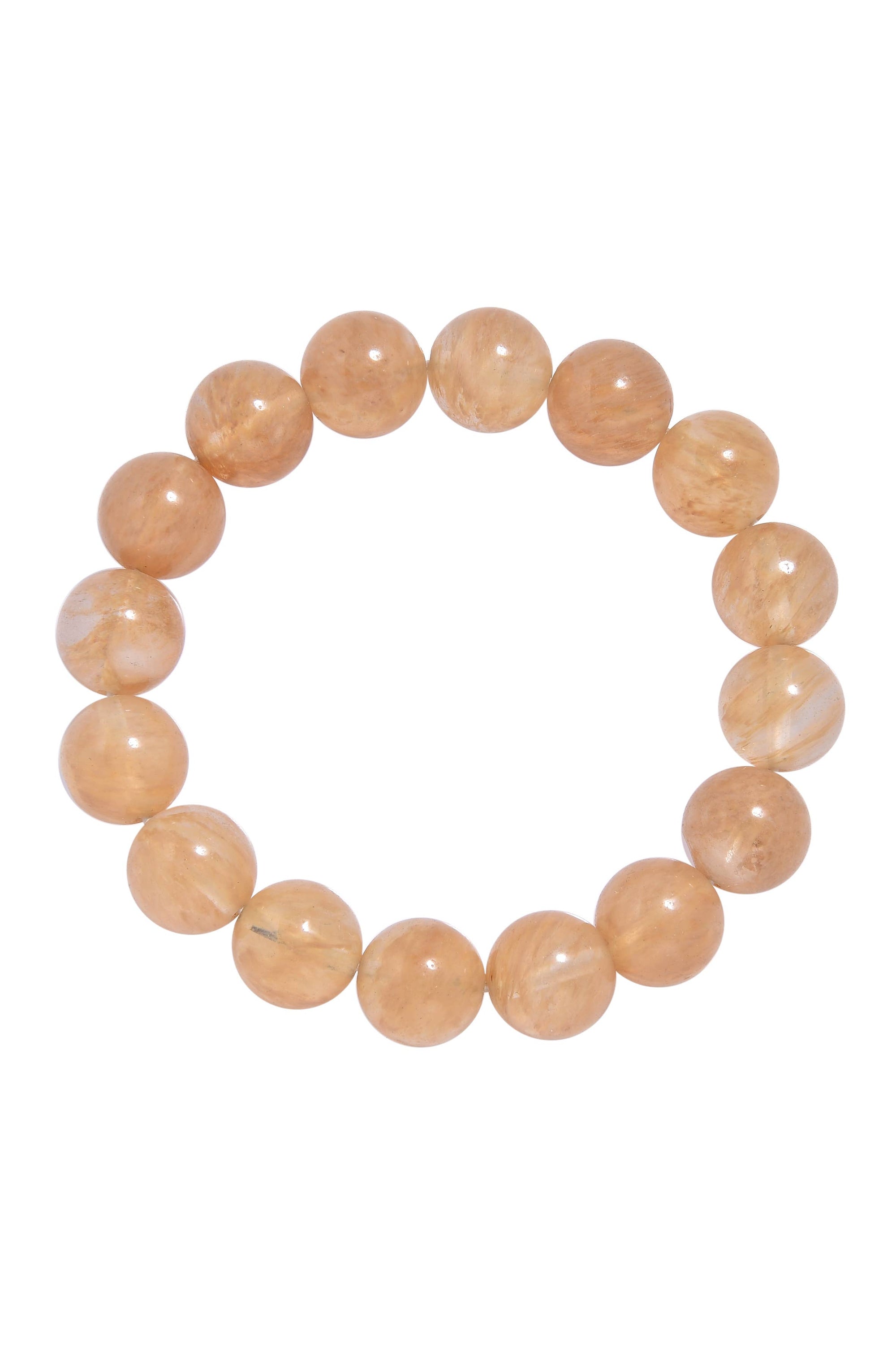 Citrine Quartz Stone Beaded Stretch Bracelet