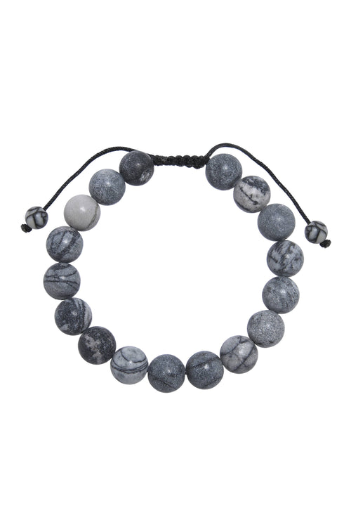 Black Network Stone-Matte Braided Bracelet AB14153