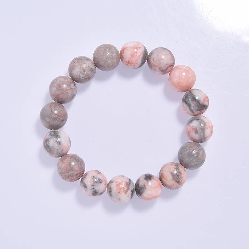 Rhodonite Stone Beaded Bracelet