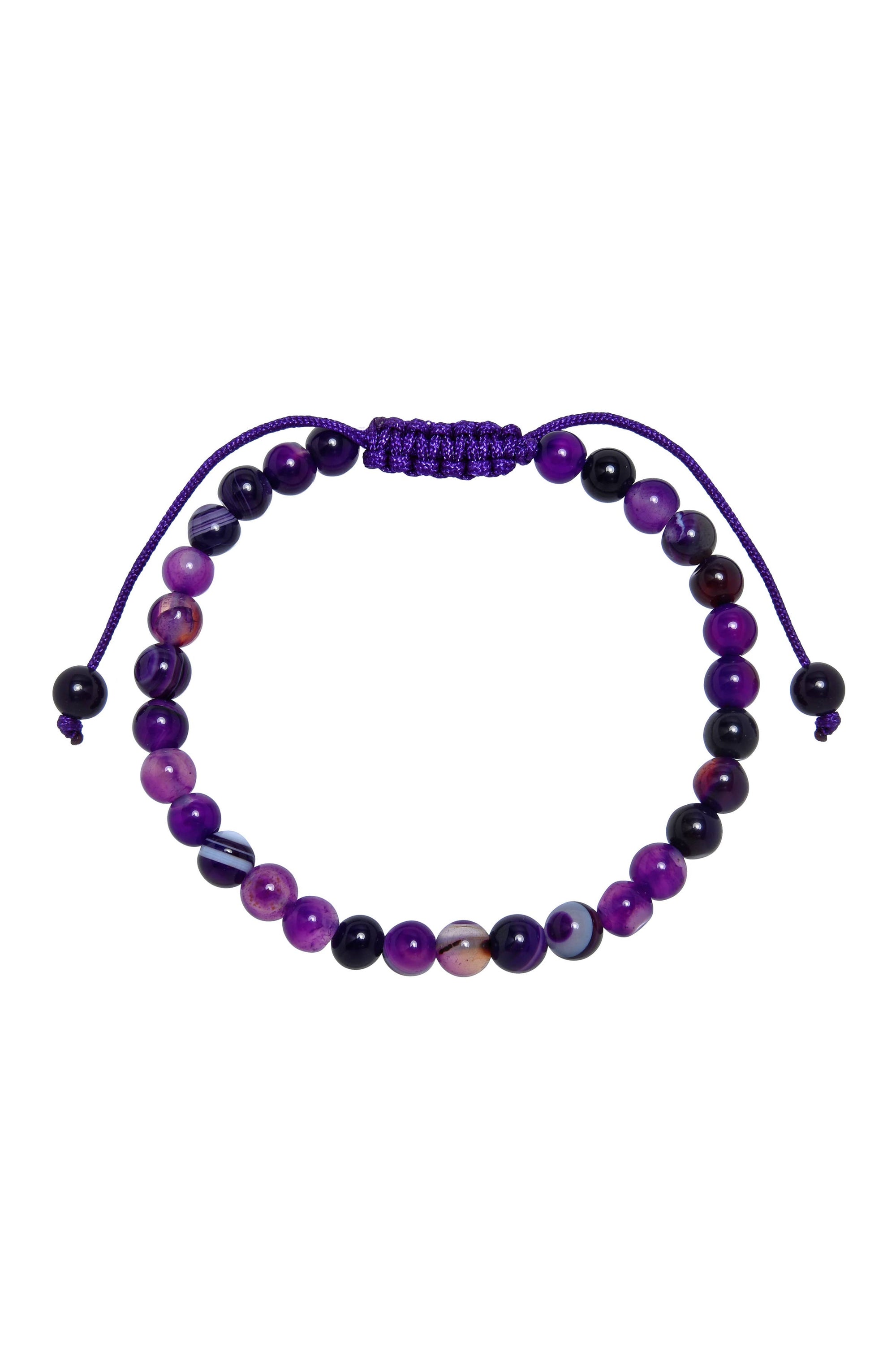 Dog Teeth Amethyst Stone Braided Bracelet AB14149