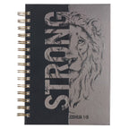 Journal Wirebound Black/Gray Be Strong Josh. 1:9