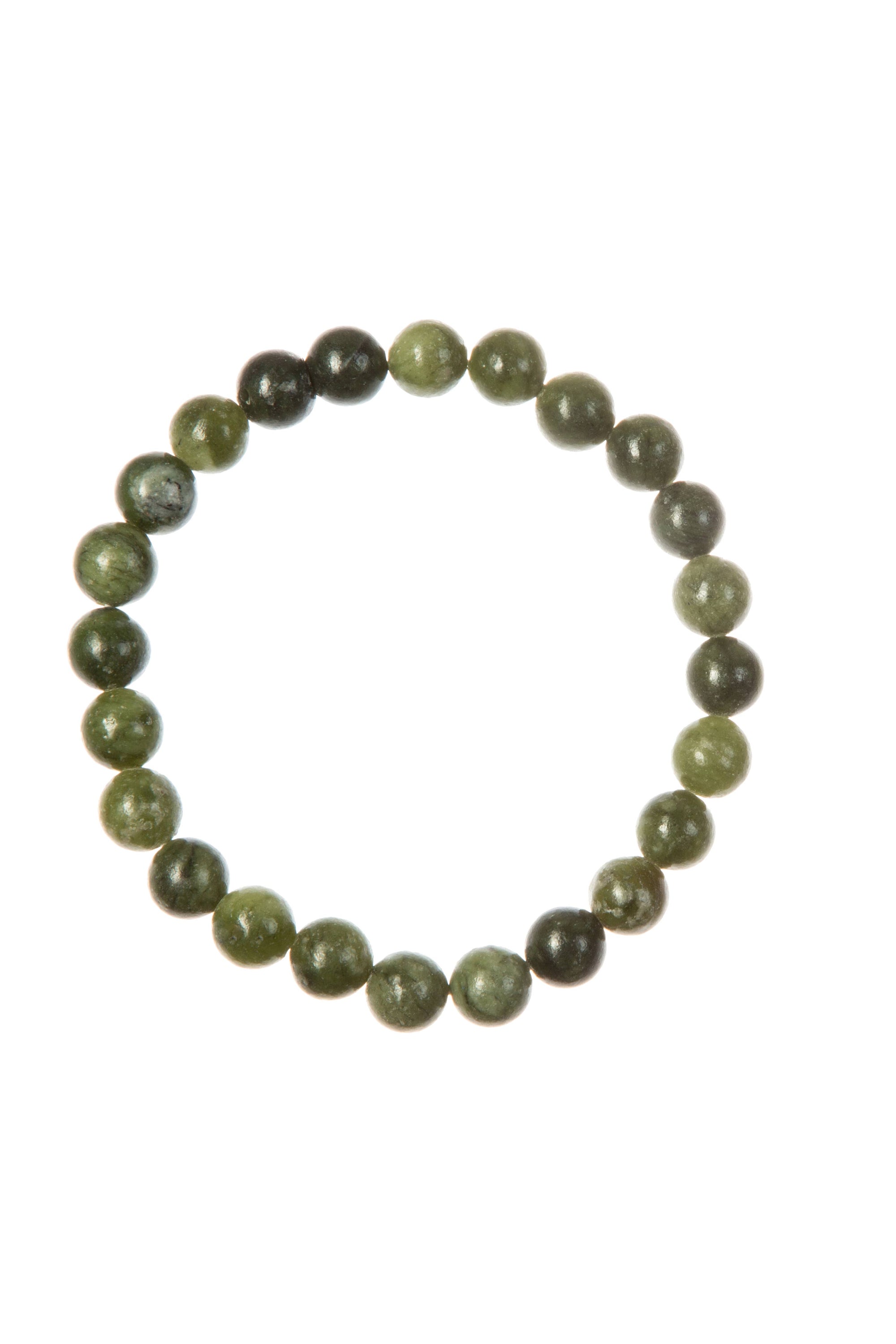 Olive Jade Natural Stone Beaded Bracelet