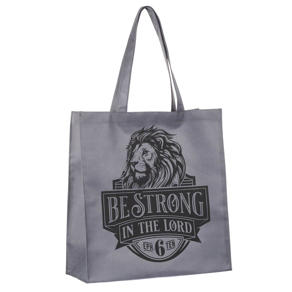Tote Gray Be Strong Eph. 6:10