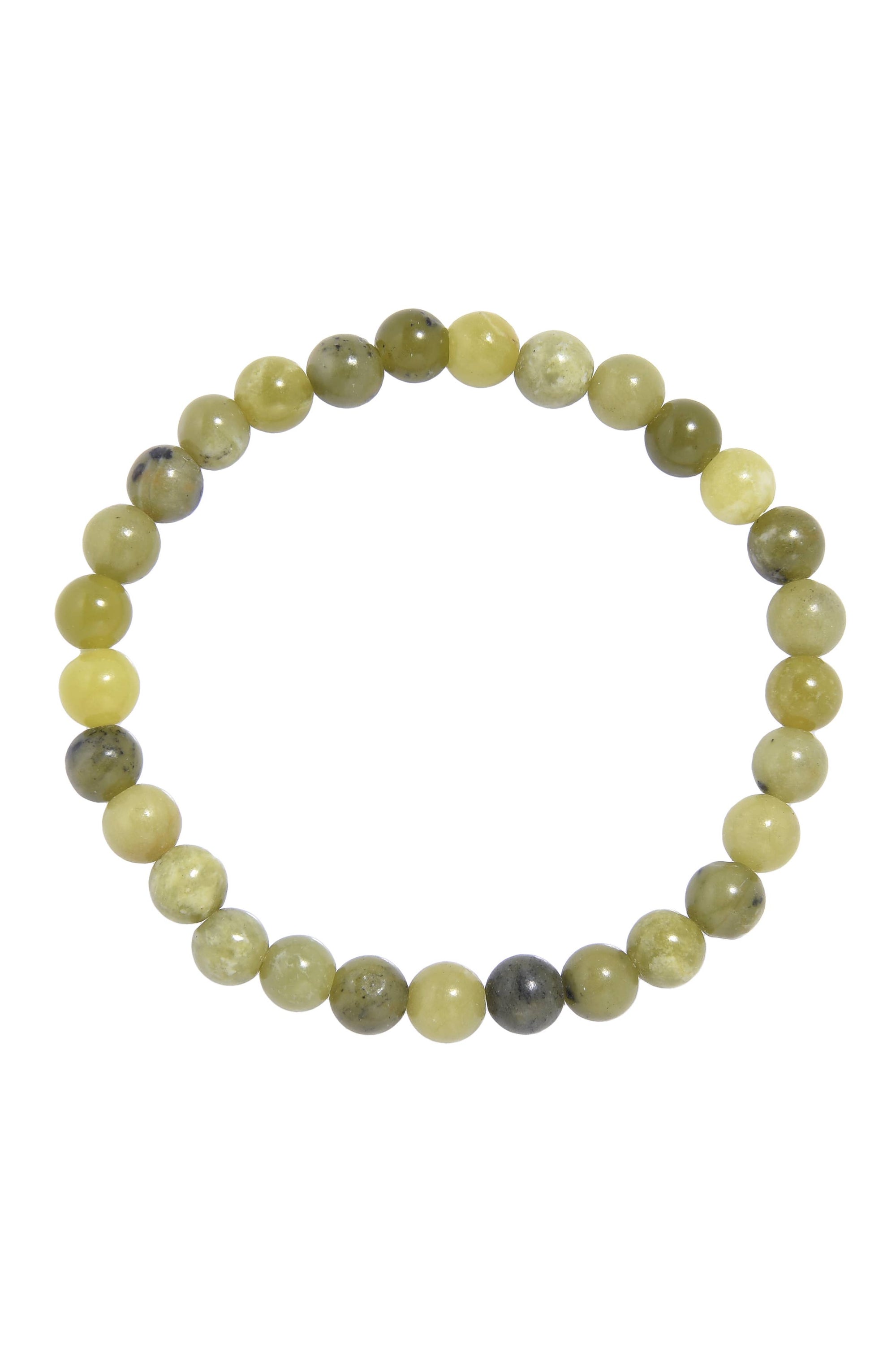 Olive Jade Natural Stone Beaded Bracelet