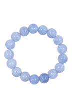 Blue Aquamarine Stone Beaded Stretch Bracelet B3434