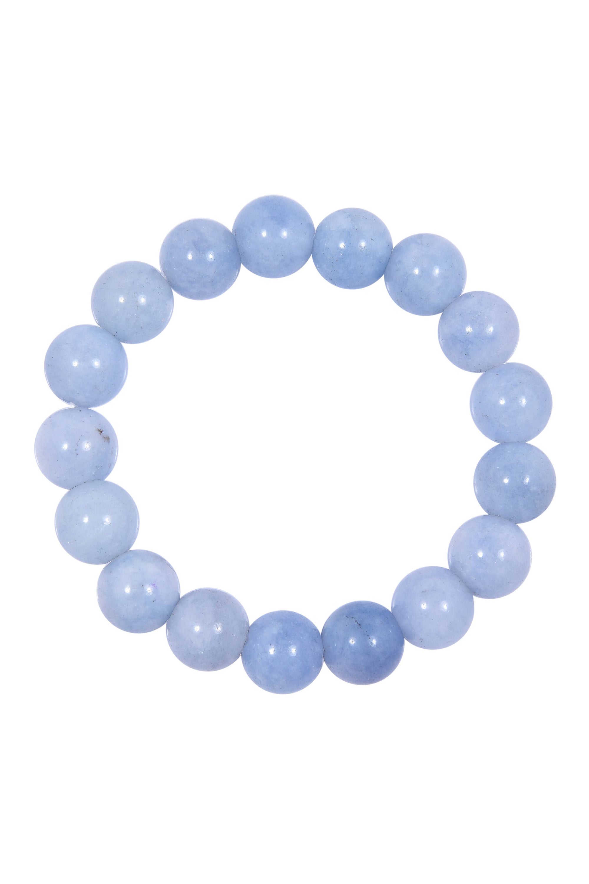 Blue Aquamarine Stone Beaded Stretch Bracelet B3434