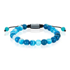 Natural Stone Beaded Adjustable Shocker Tie Bracelet (8mm)