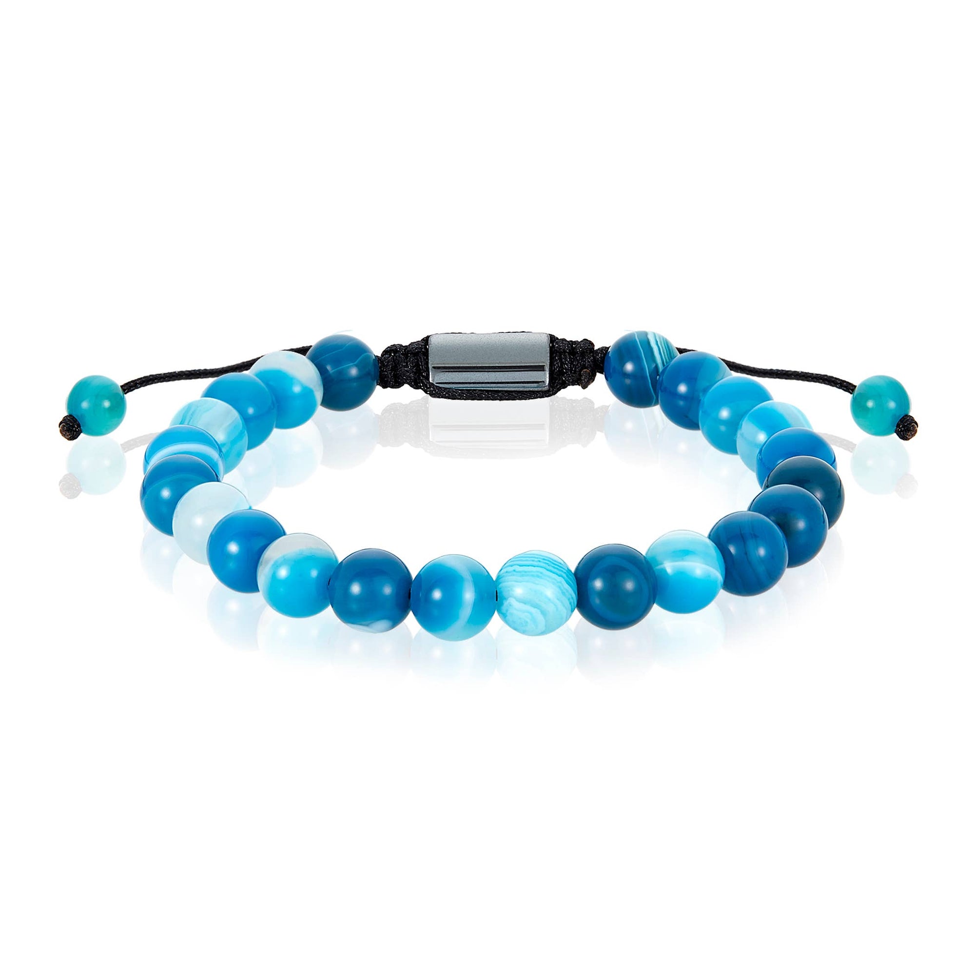 Natural Stone Beaded Adjustable Shocker Tie Bracelet (8mm)