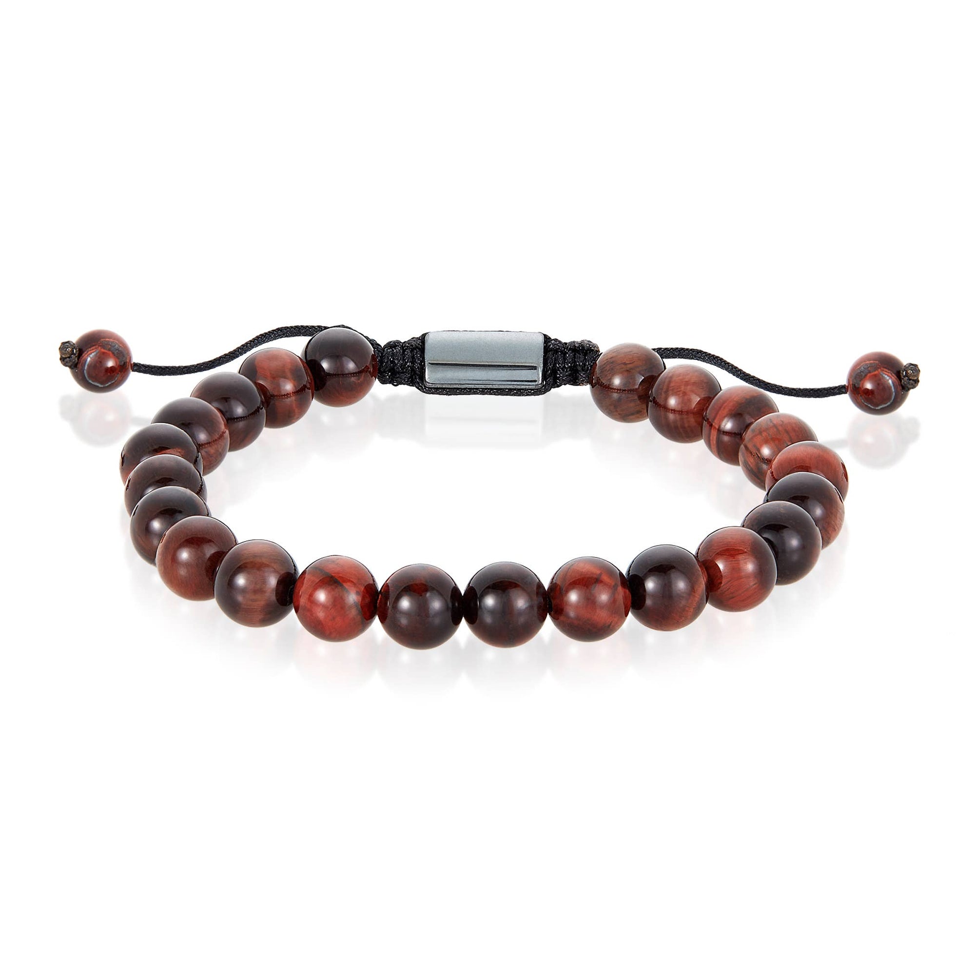 Natural Stone Beaded Adjustable Shocker Tie Bracelet (8mm)
