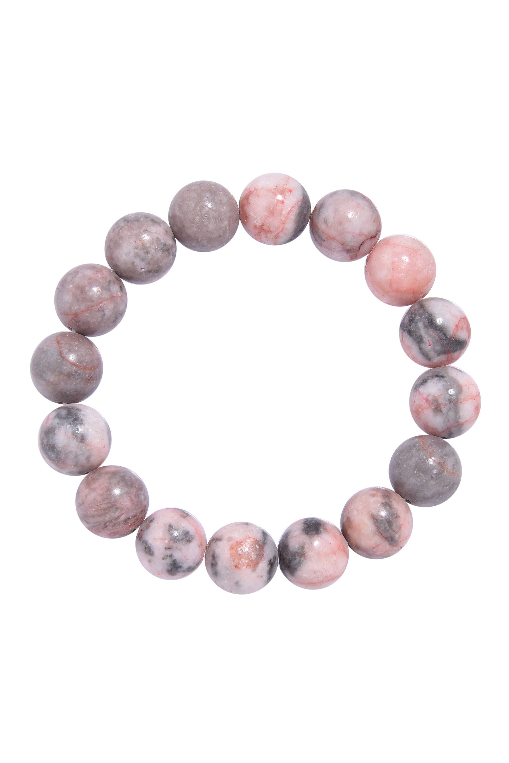 Rhodonite Stone Beaded Bracelet