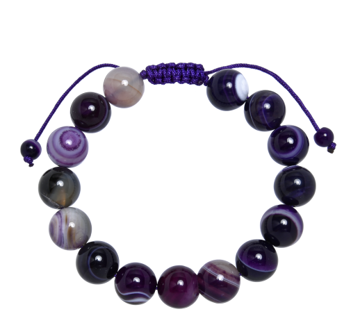 Dog Teeth Amethyst Stone Braided Bracelet AB14149