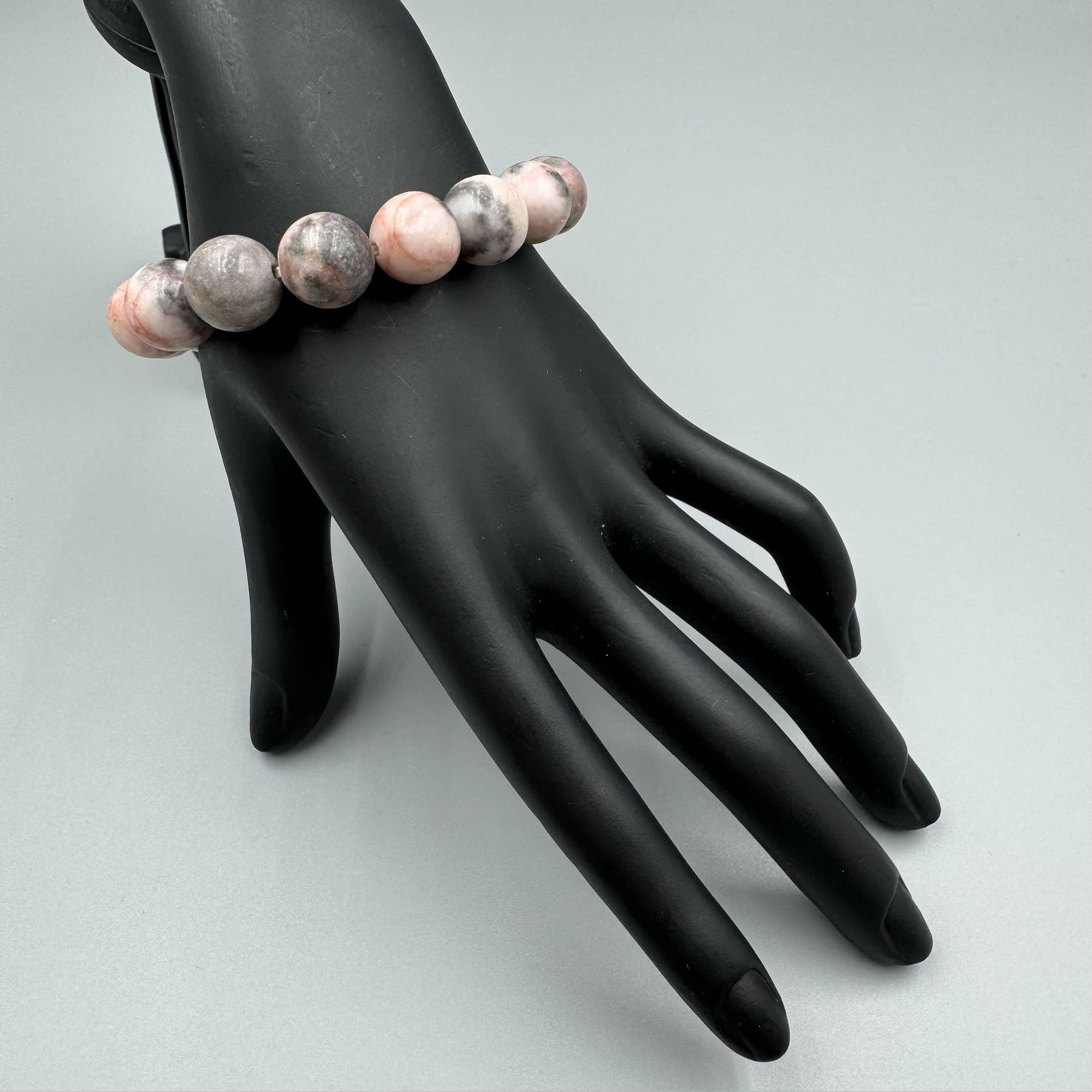 Rhodonite Stone Beaded Bracelet