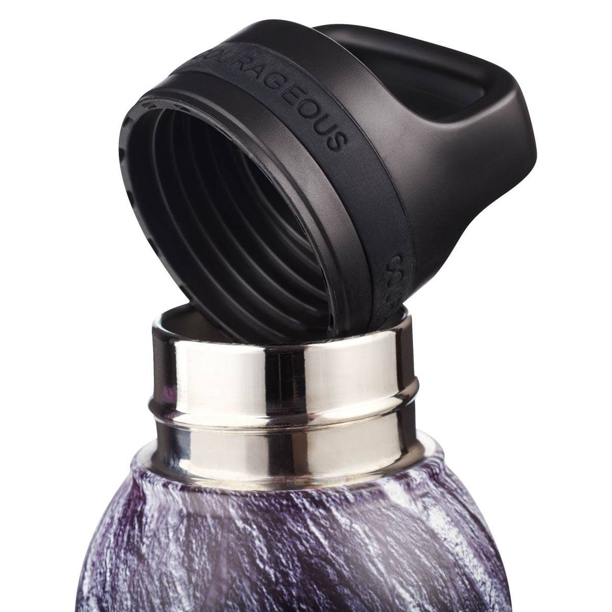 Water Bottle SS Black Stone Be Strong & Courageous Josh. 1:9