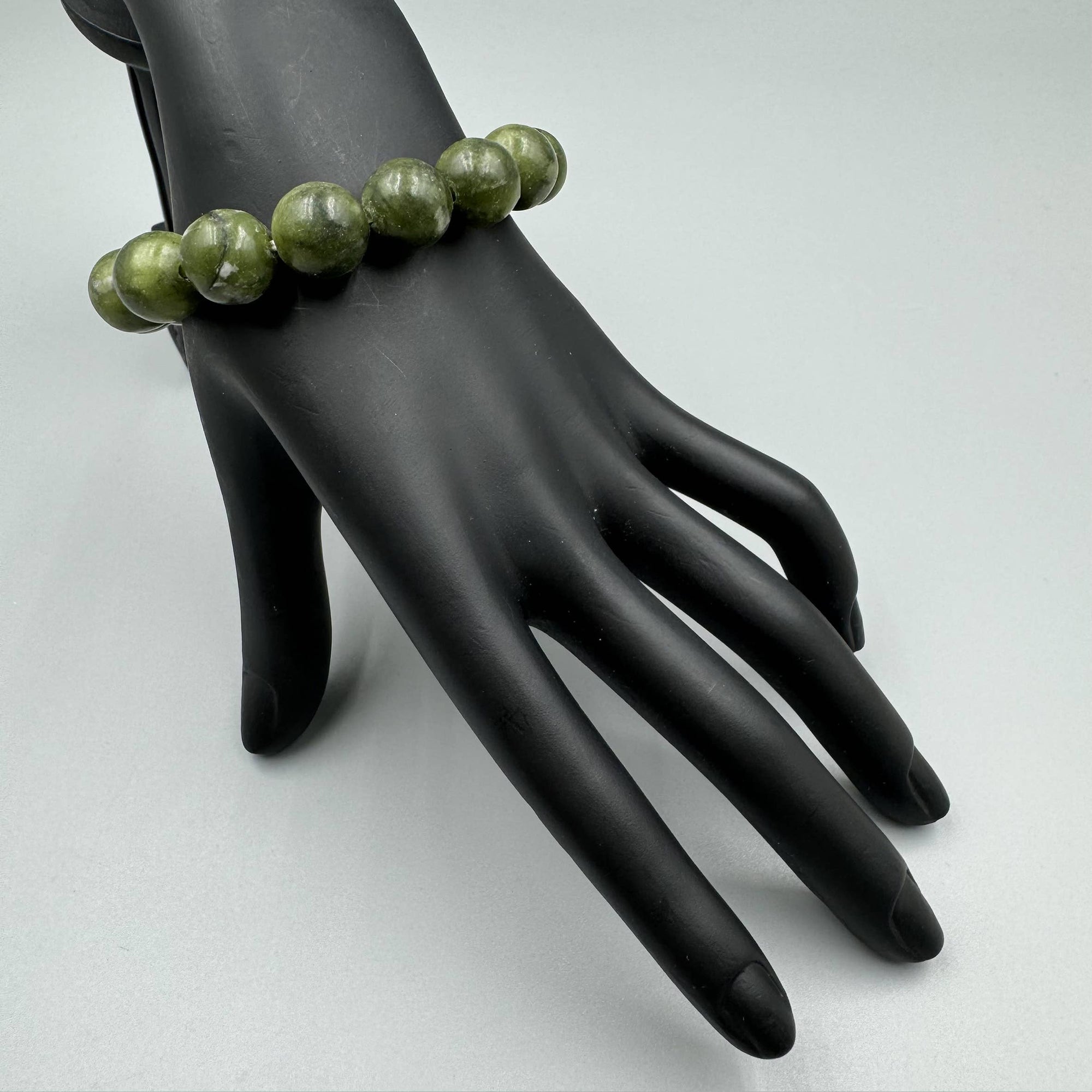 Olive Jade Natural Stone Beaded Bracelet