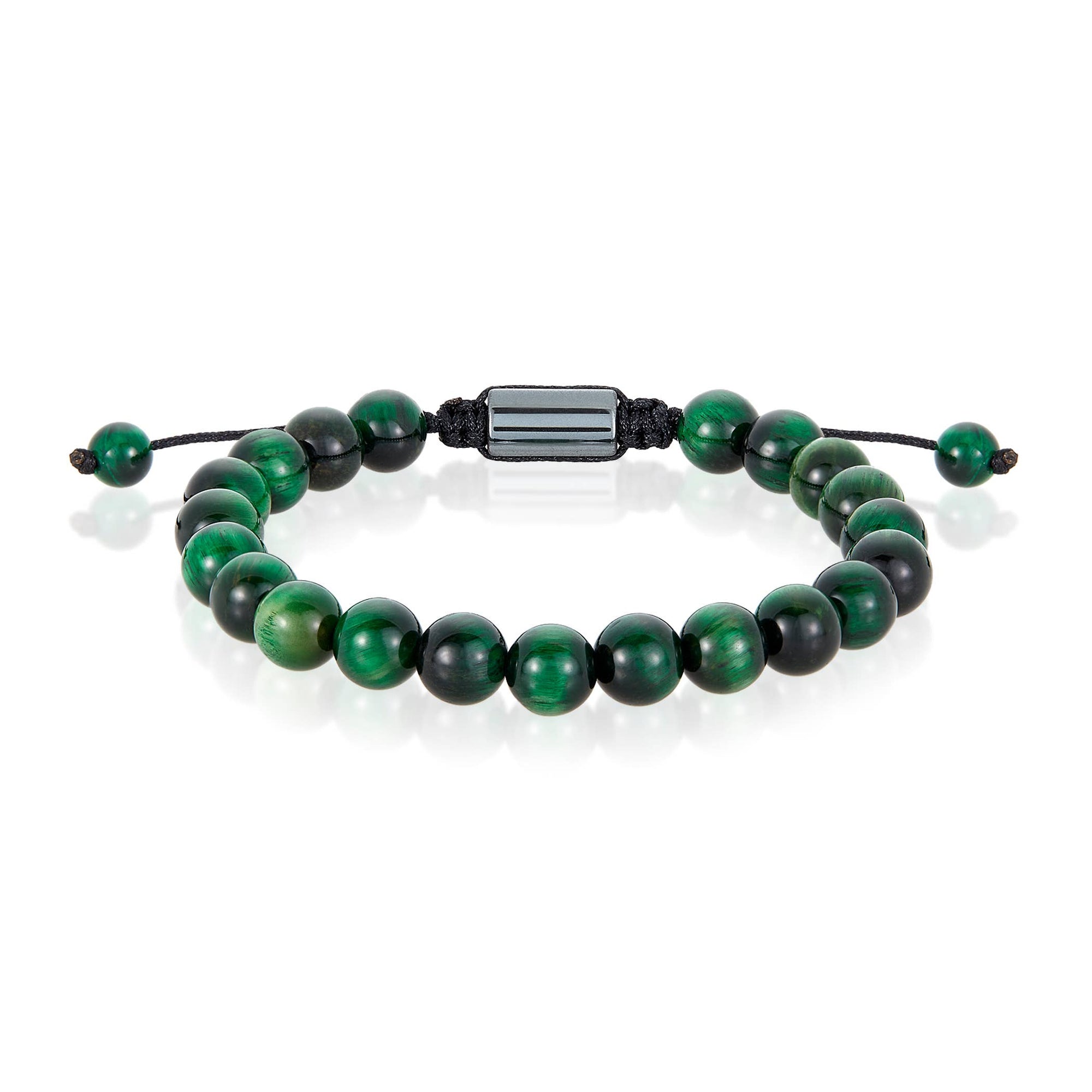 Natural Stone Beaded Adjustable Shocker Tie Bracelet (8mm)