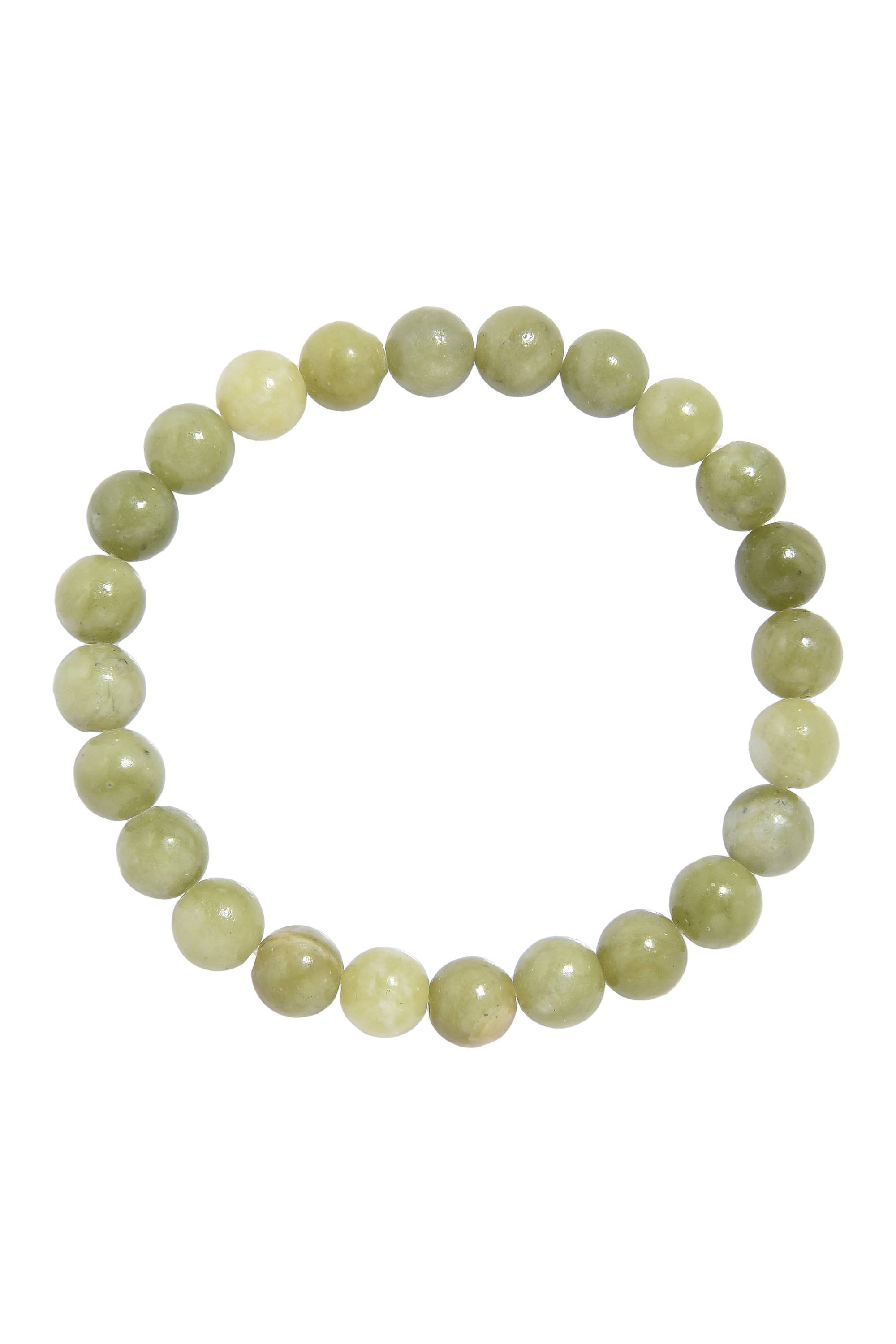 Olive Jade Natural Stone Beaded Bracelet