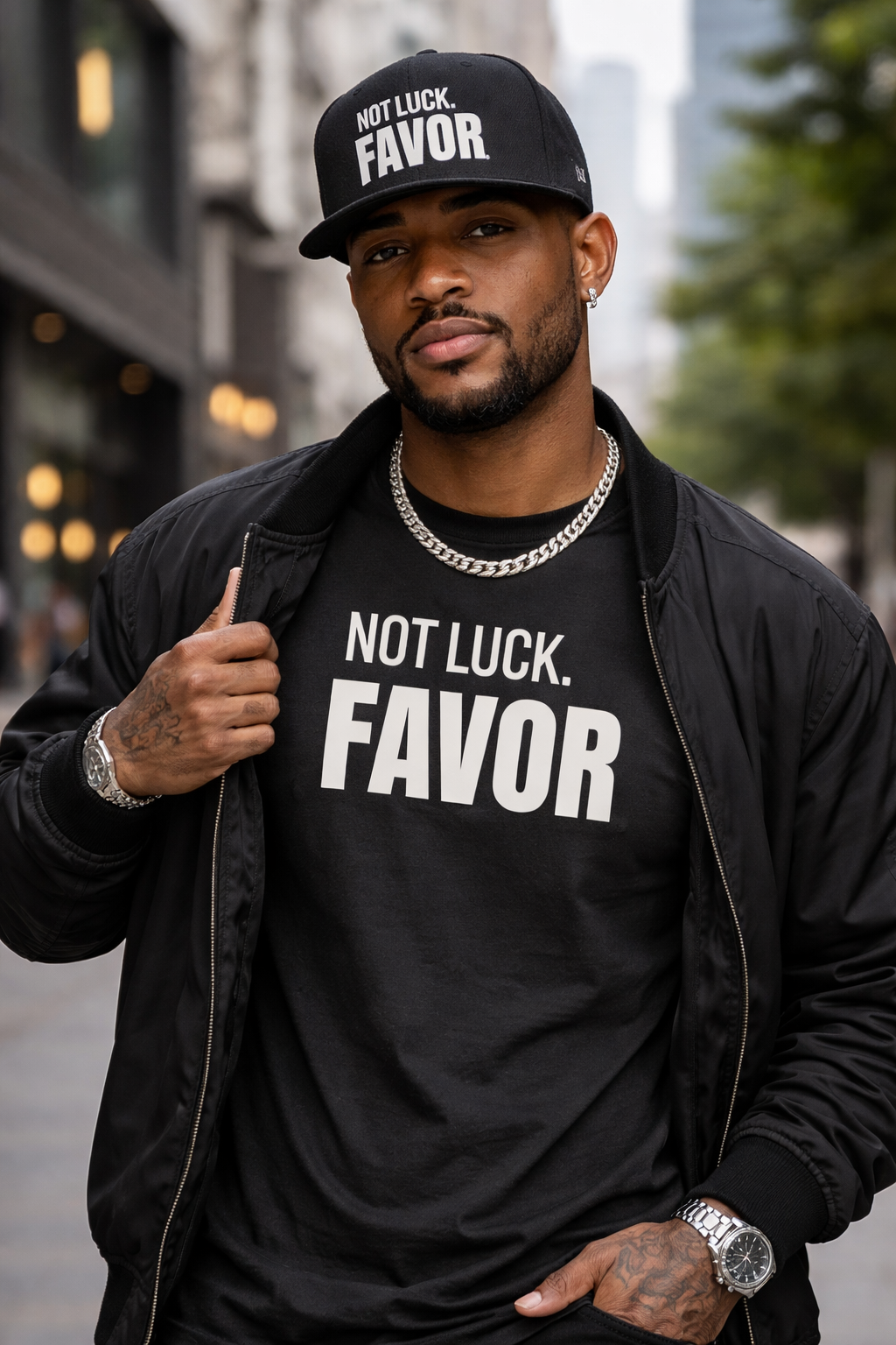 Not Luck Favor Black Cap