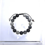 Black Network Stone-Matte Braided Bracelet AB14153