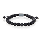 Natural Stone Beaded Adjustable Shocker Tie Bracelet (8mm)