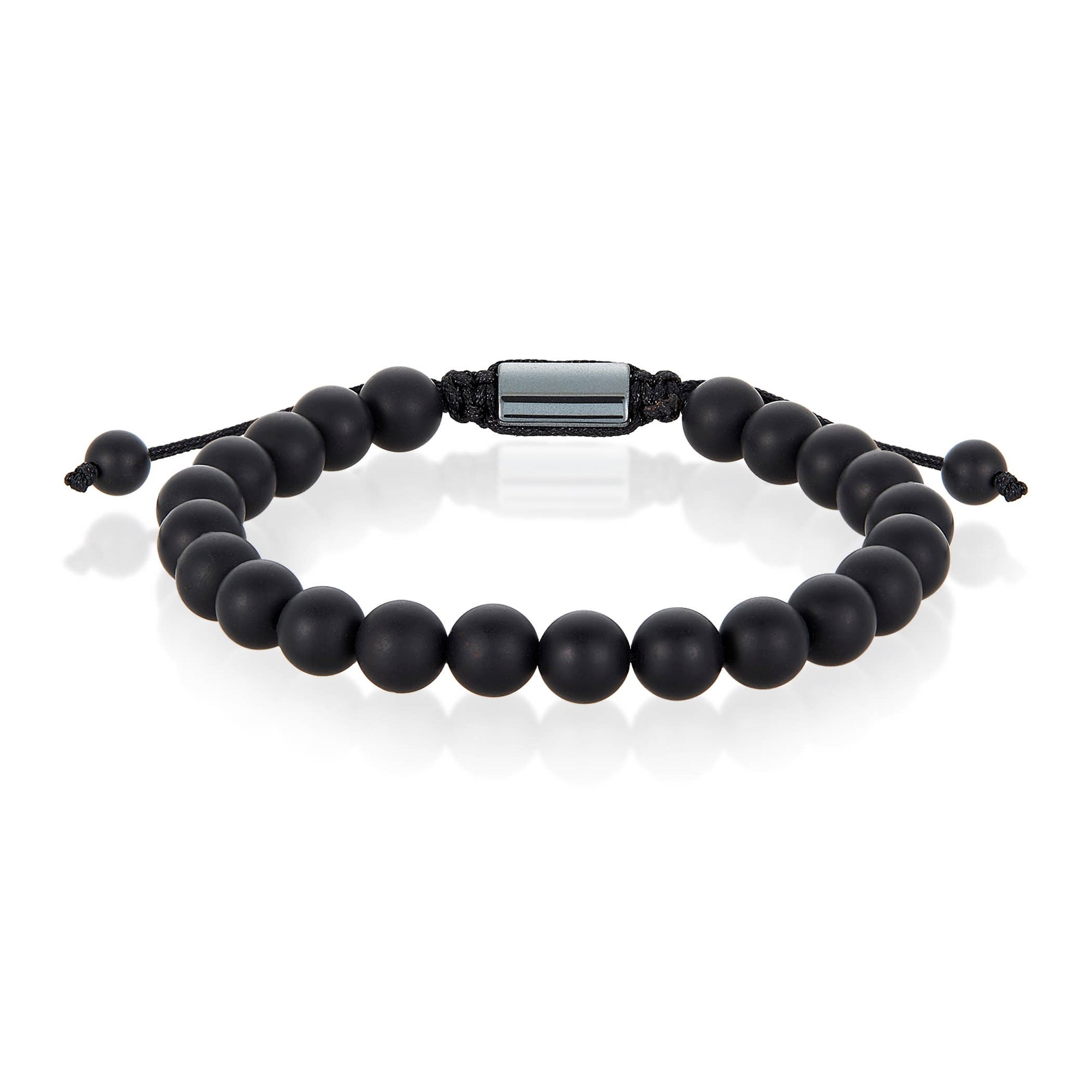 Natural Stone Beaded Adjustable Shocker Tie Bracelet (8mm)