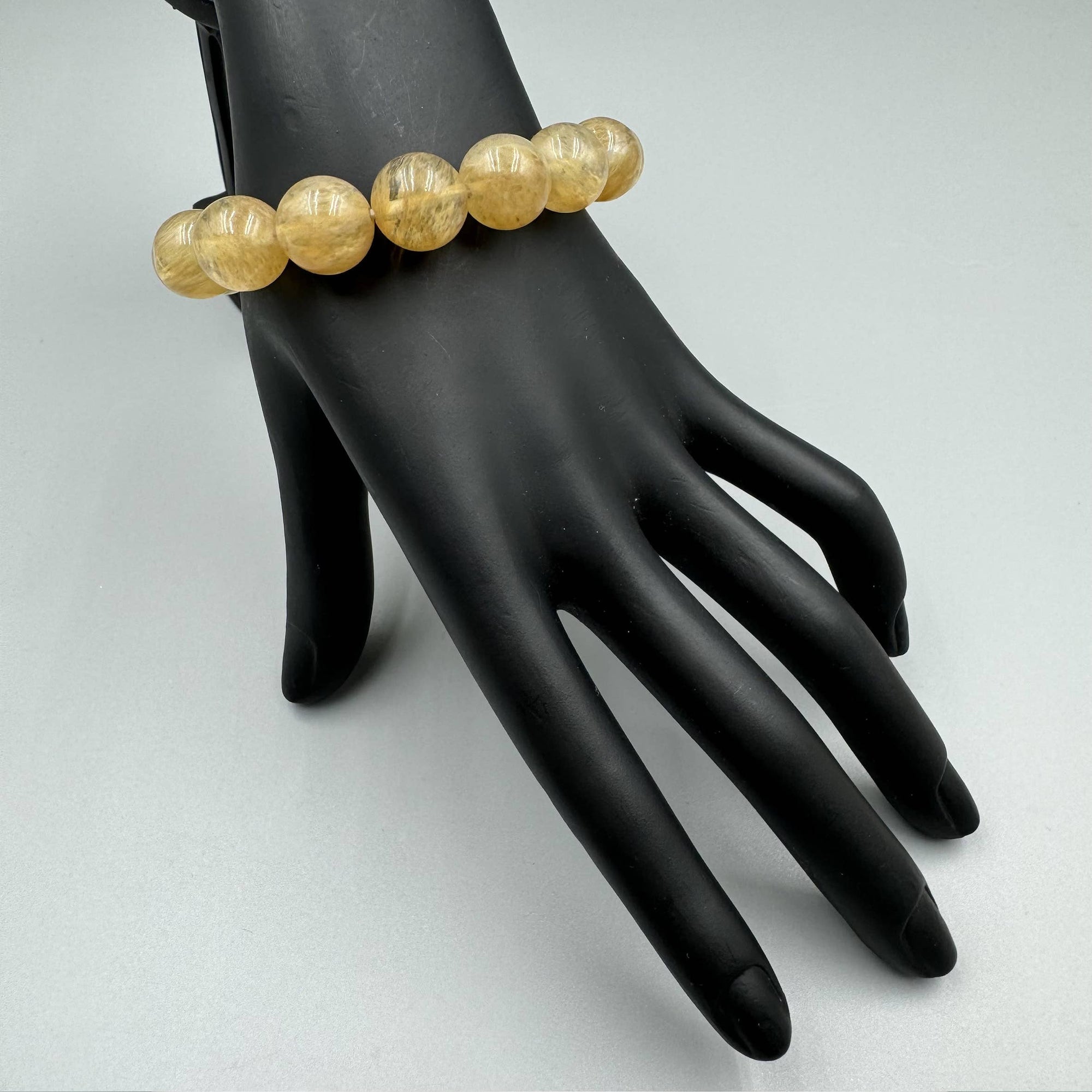 Citrine Quartz Stone Beaded Stretch Bracelet