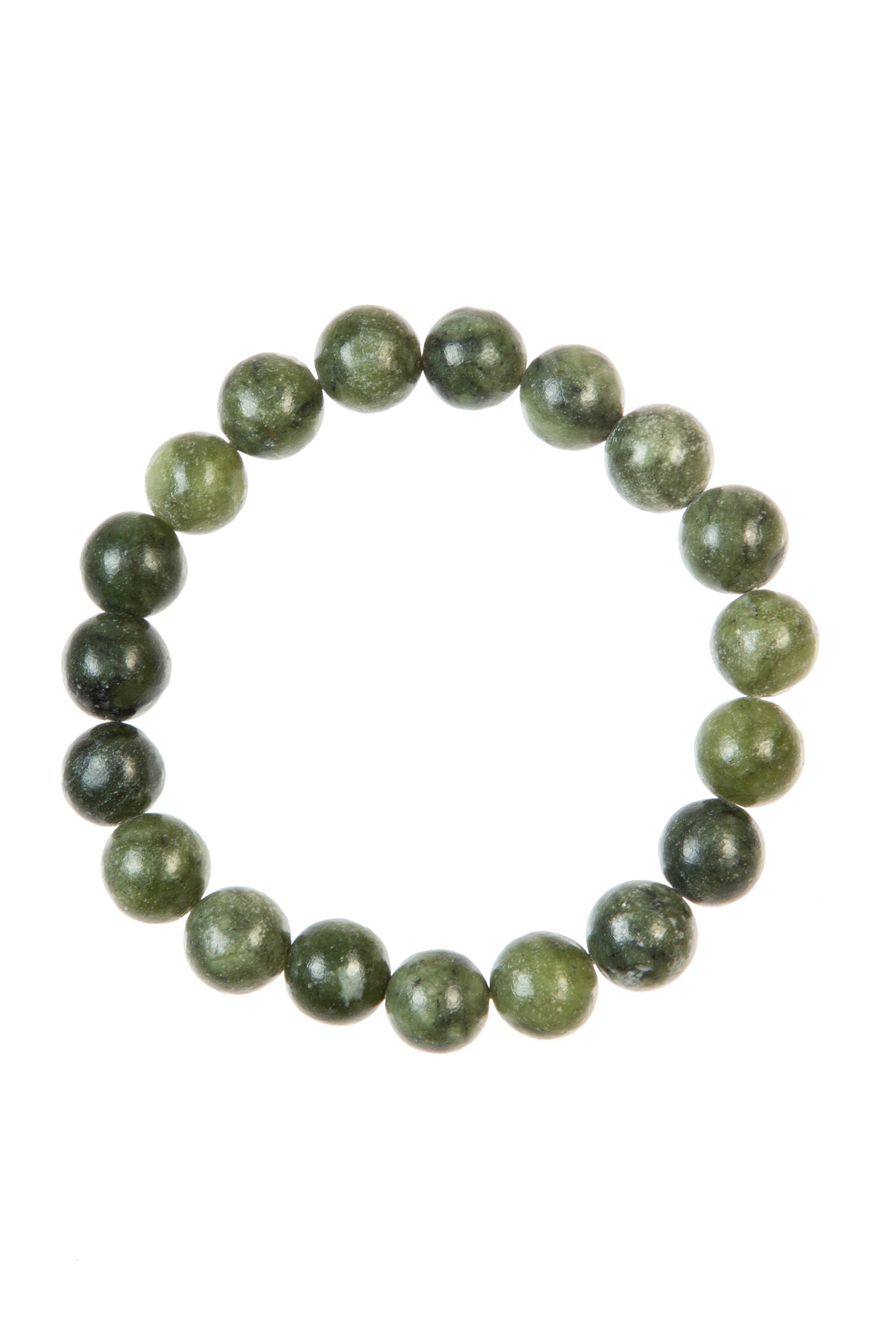 Olive Jade Natural Stone Beaded Bracelet