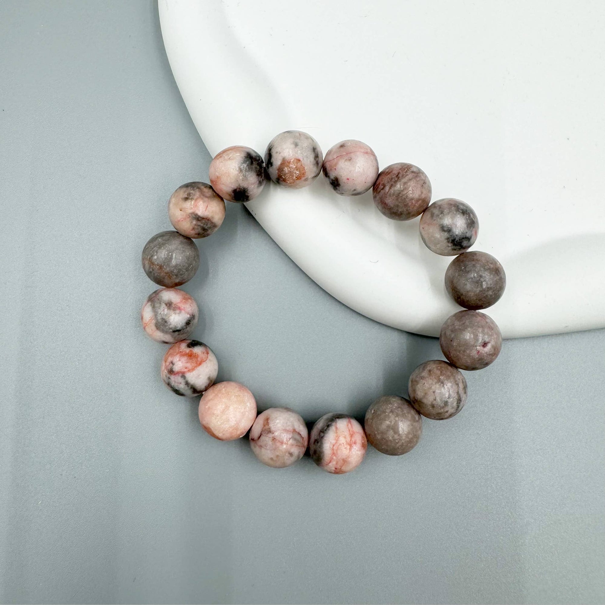 Rhodonite Stone Beaded Bracelet