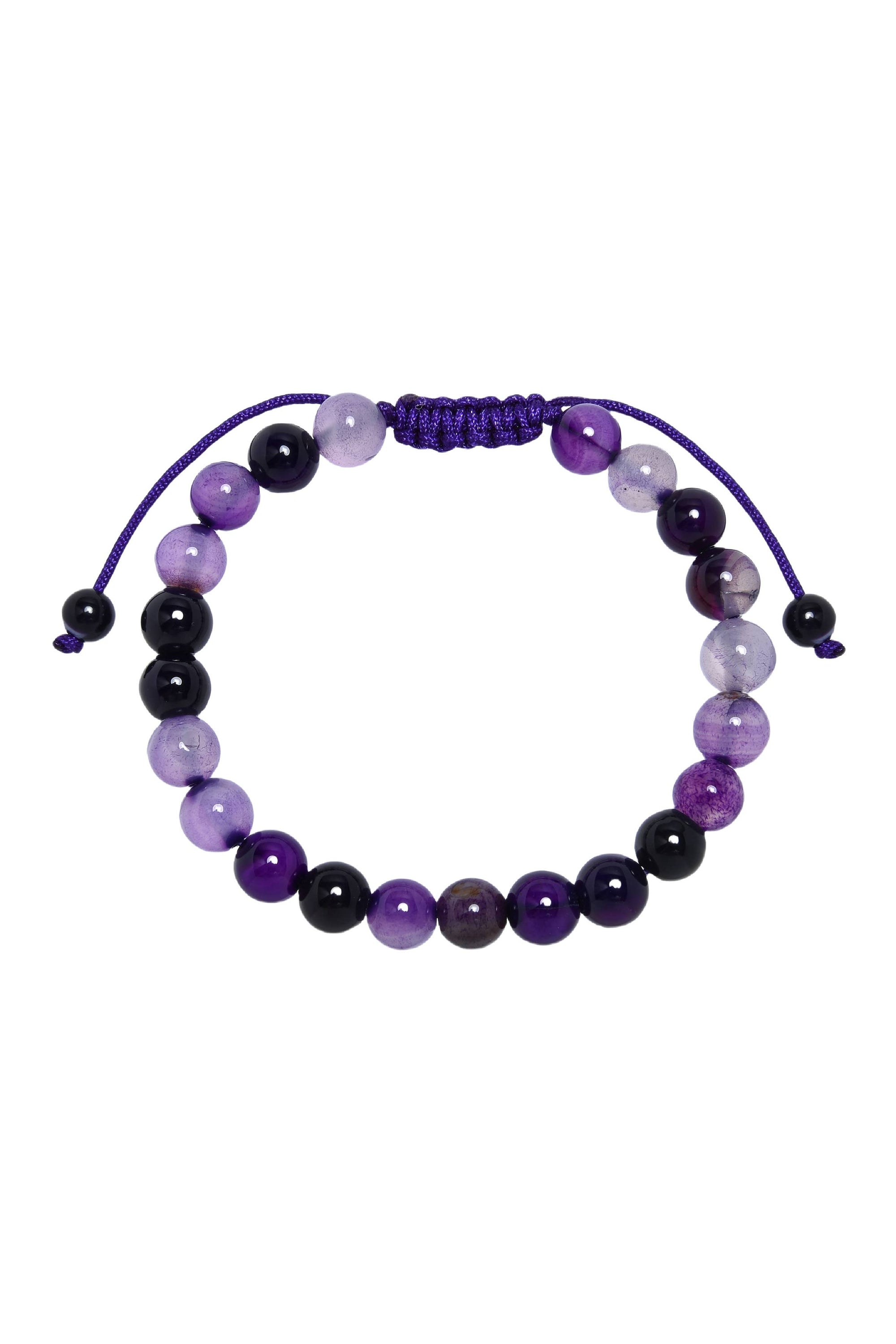 Dog Teeth Amethyst Stone Braided Bracelet AB14149