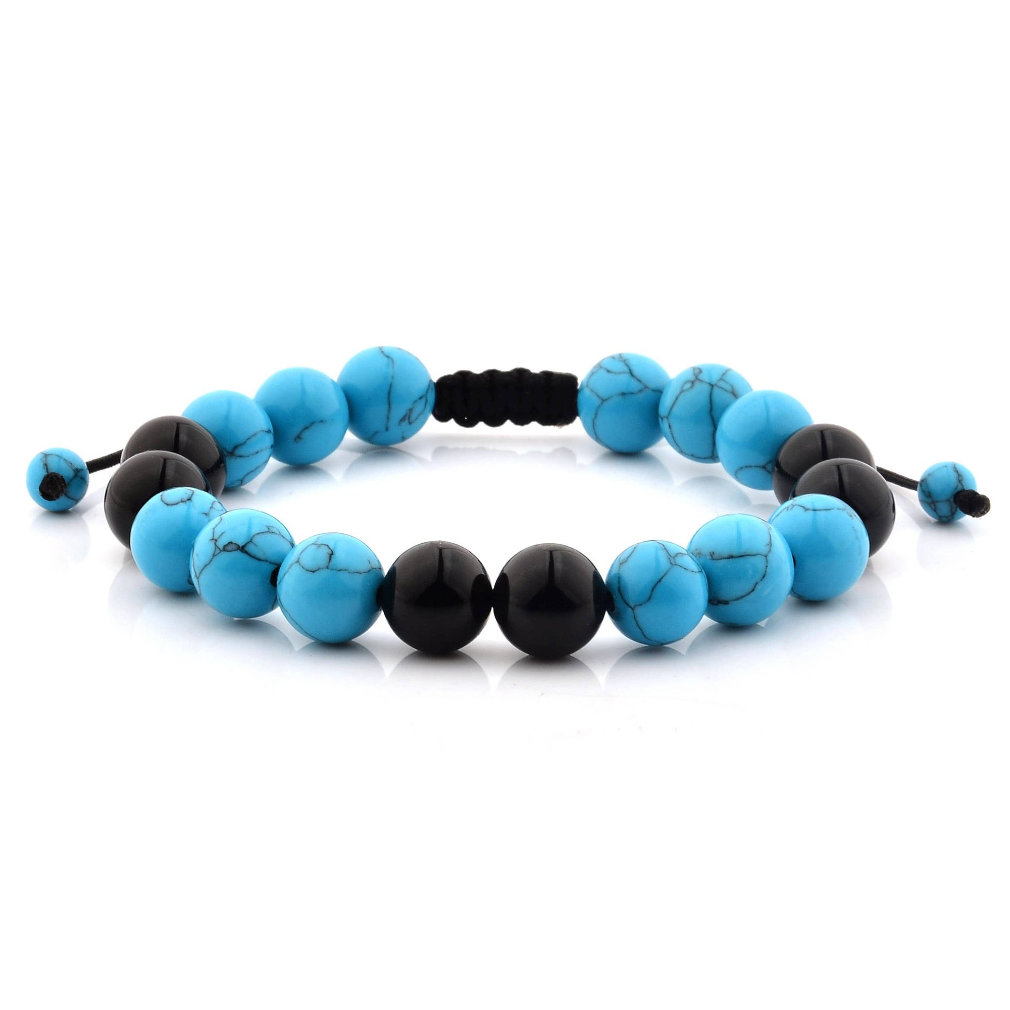 Polished Natural Stone Bead Adjustable Bracelet