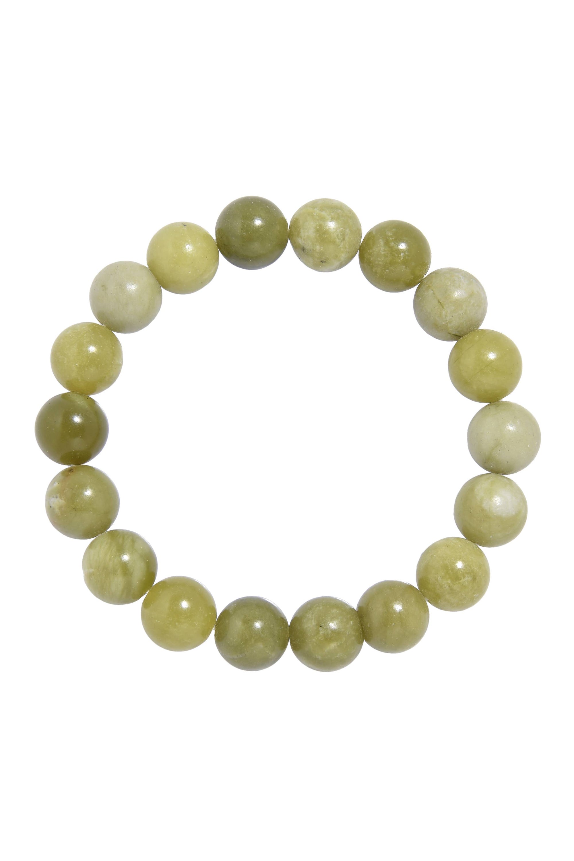 Olive Jade Natural Stone Beaded Bracelet