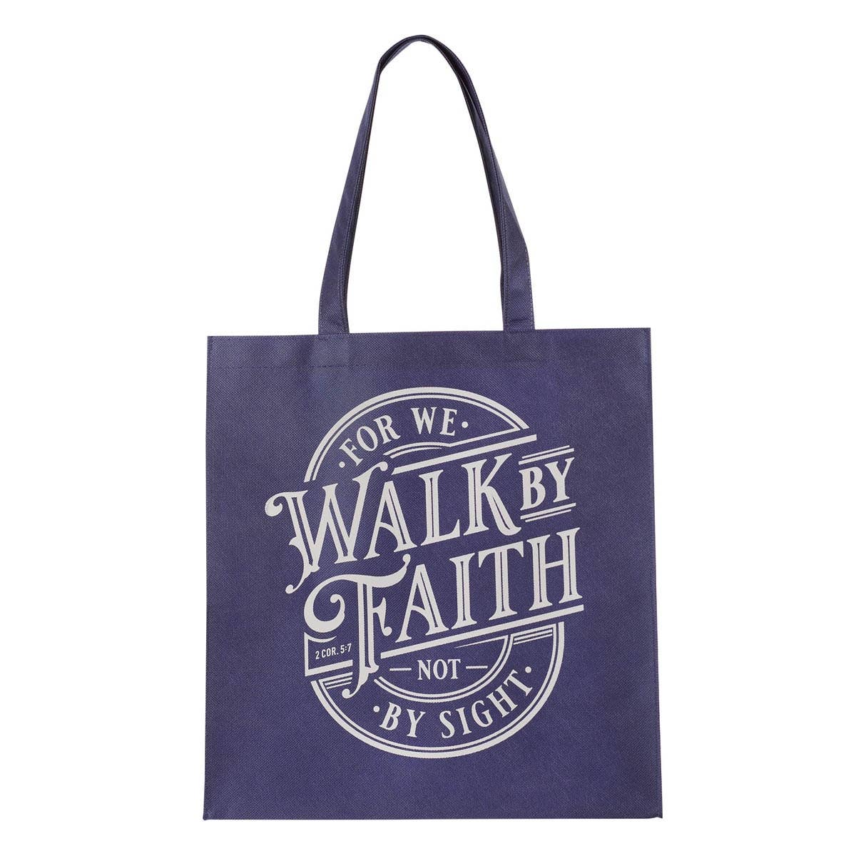 Tote Navy Walk by Faith 2 Cor. 5:7