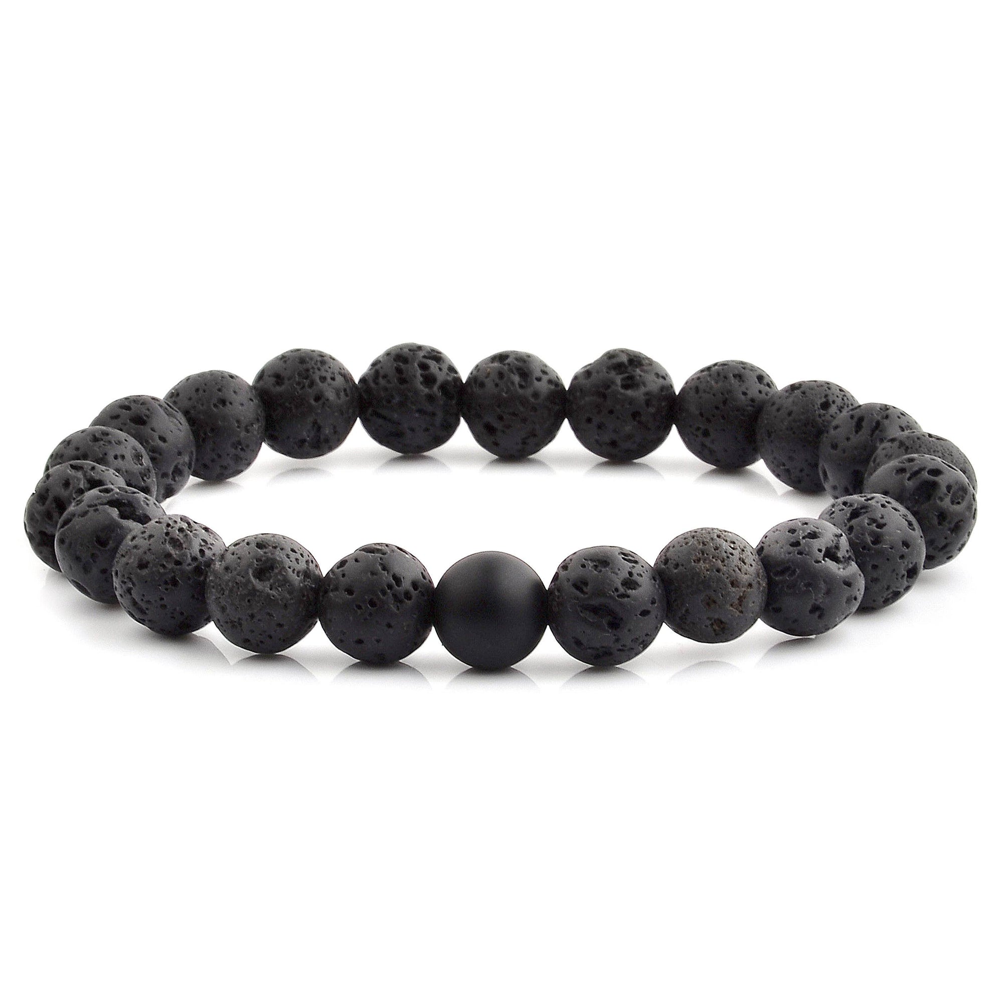 Polished Natural Stone Bead Stretch Bracelet (10mm)