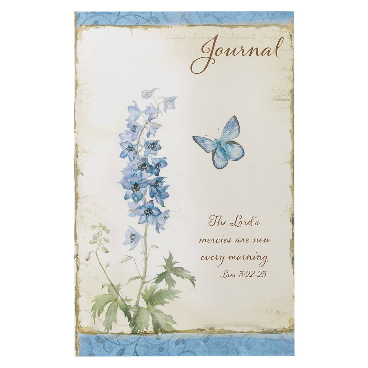Journal Softcover Blue Flowers Lord's Mercies Lam. 3:22